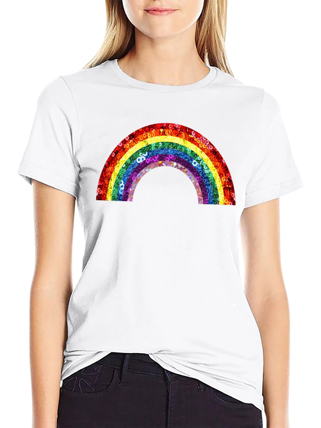 Rainbow Sequin Graphic Tee - Unisex
