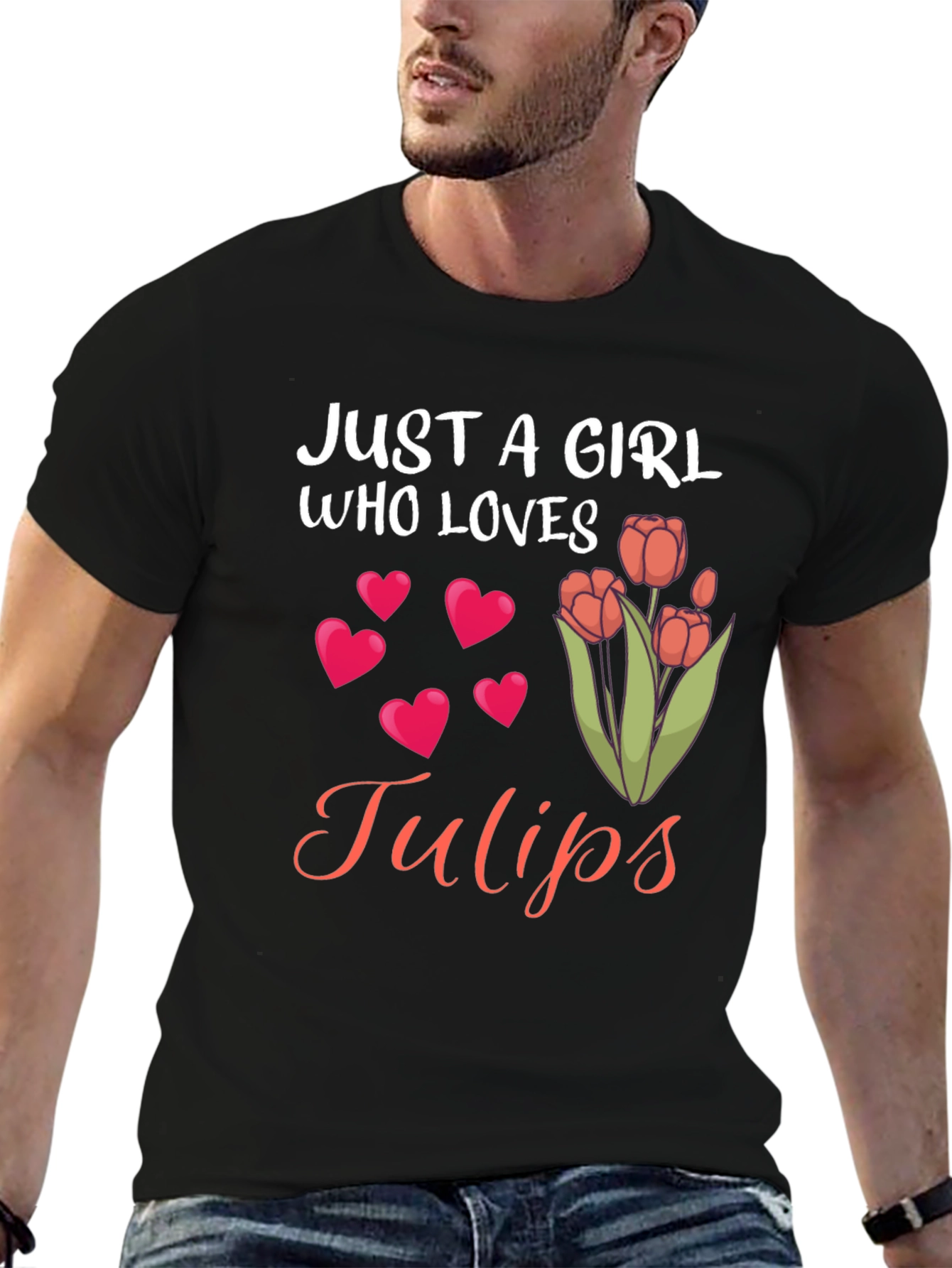 Just a Girl Who Loves Tulips Graphic Tee