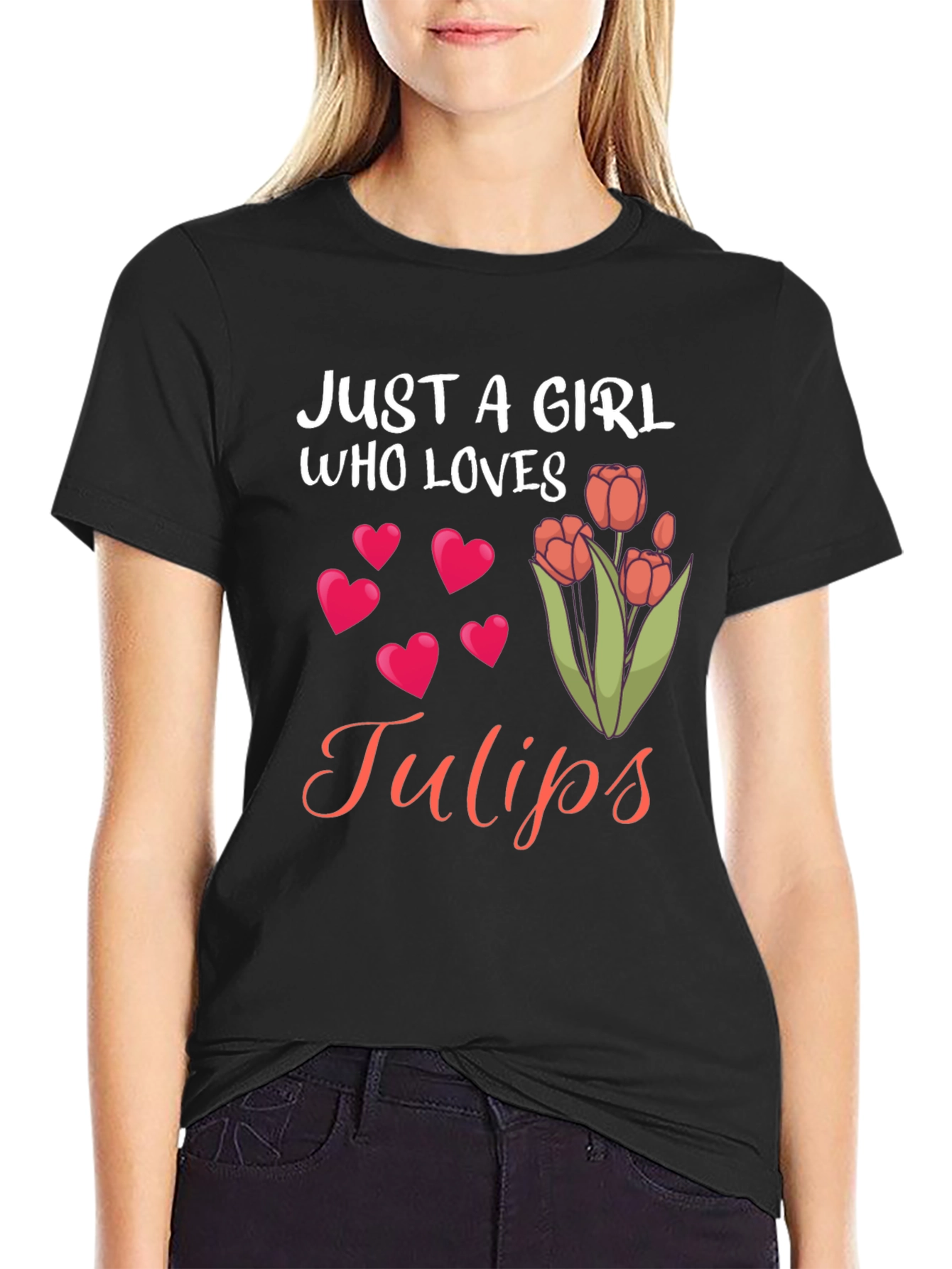 Just a Girl Who Loves Tulips Graphic Tee