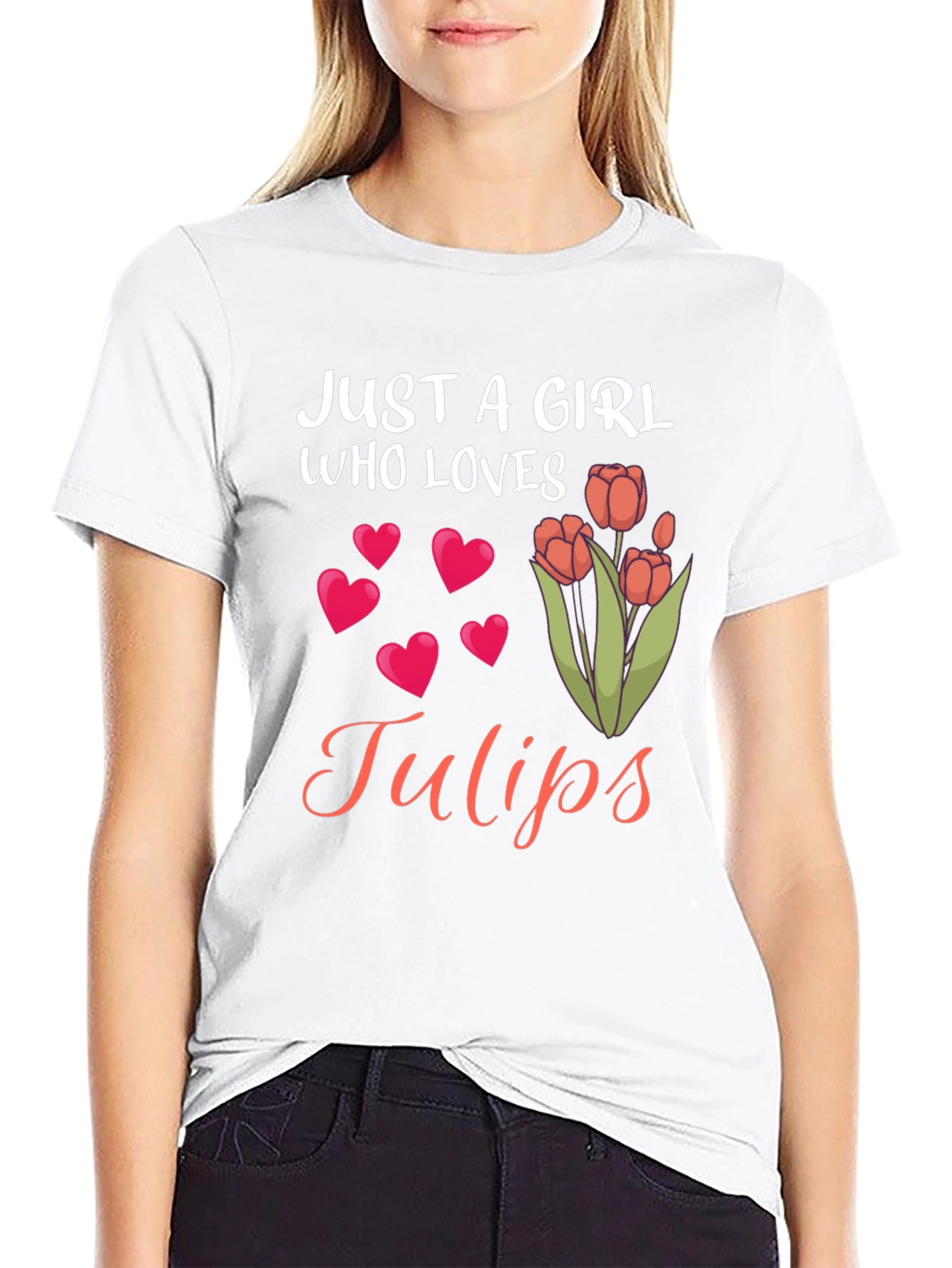 Just a Girl Who Loves Tulips Graphic Tee