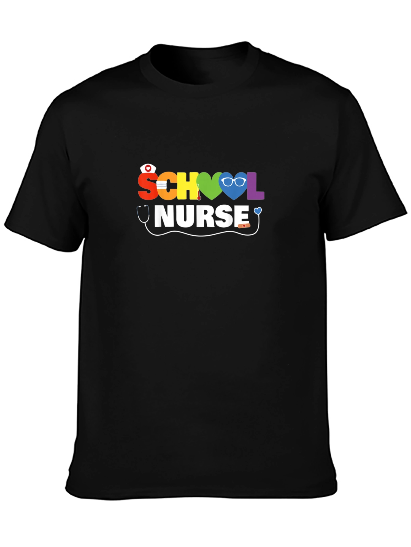 School Nurse Rainbow Graphic T-Shirt