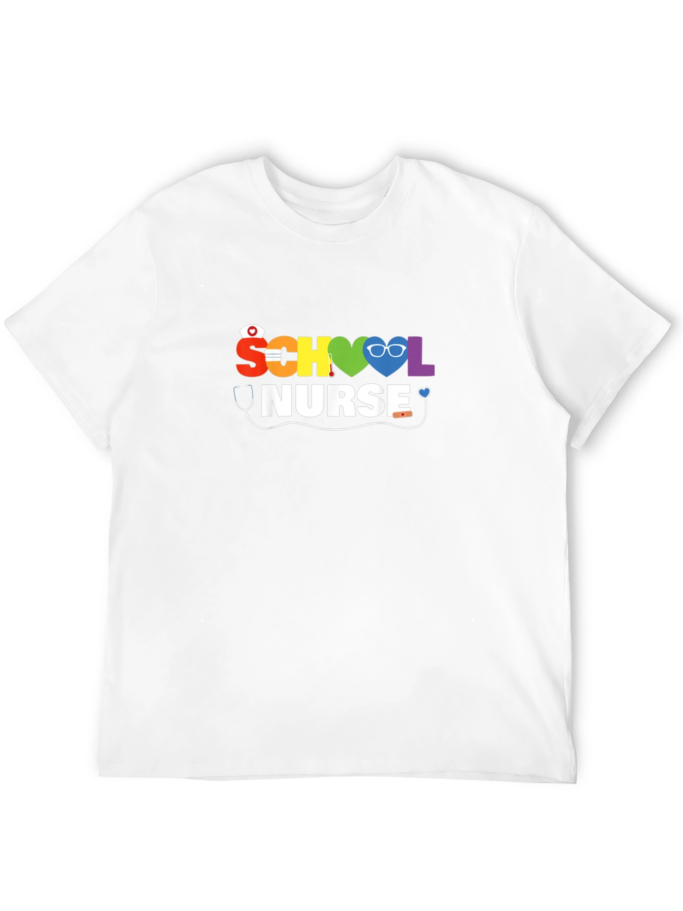 School Nurse Rainbow Graphic T-Shirt