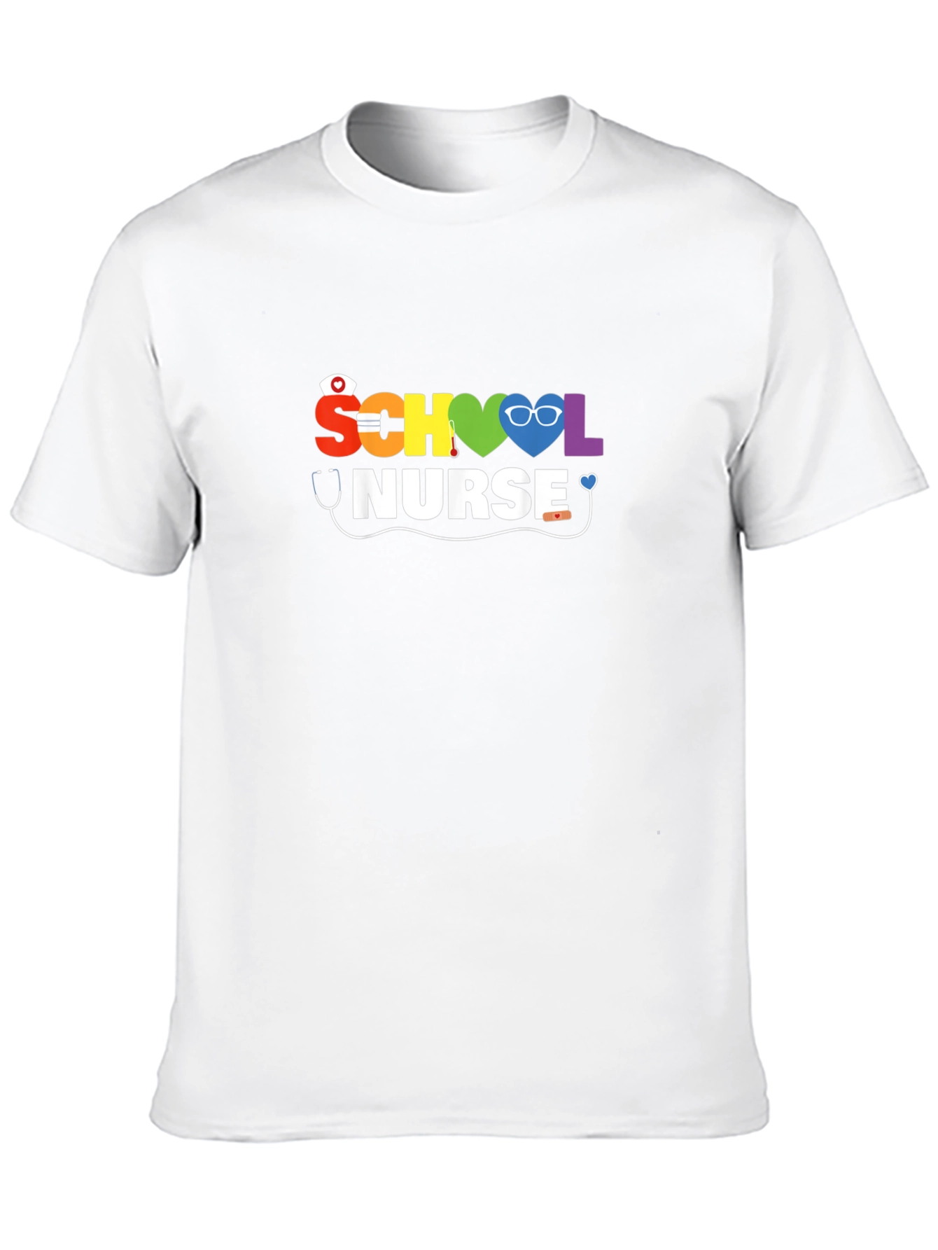 School Nurse Rainbow Graphic T-Shirt