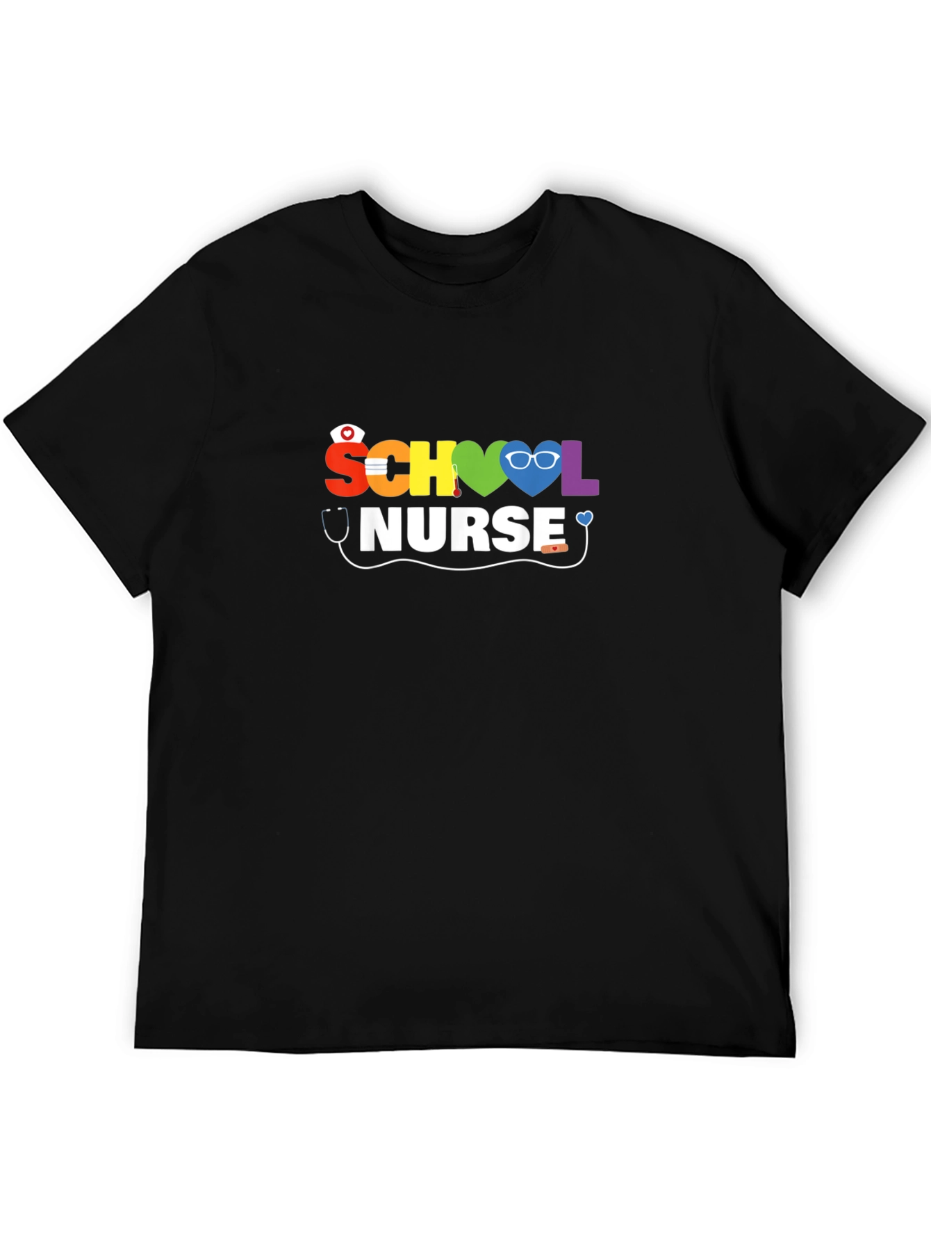 School Nurse Rainbow Graphic T-Shirt