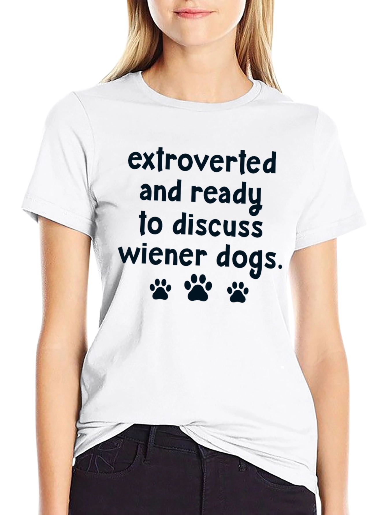 Extroverted Wiener Dog Graphic Tee - Novelty T-Shirt