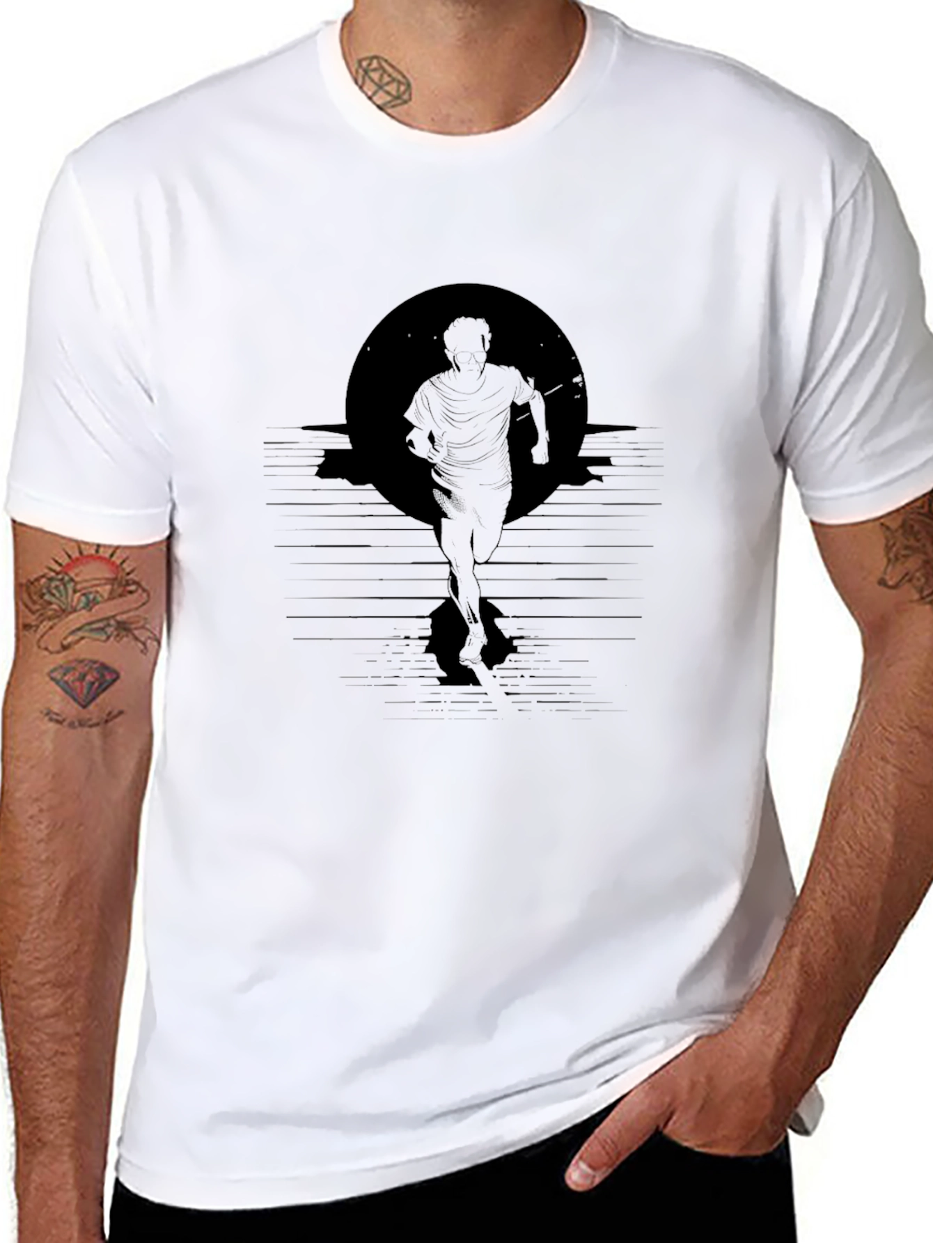 Silhouette Runner Graphic Tee - Black