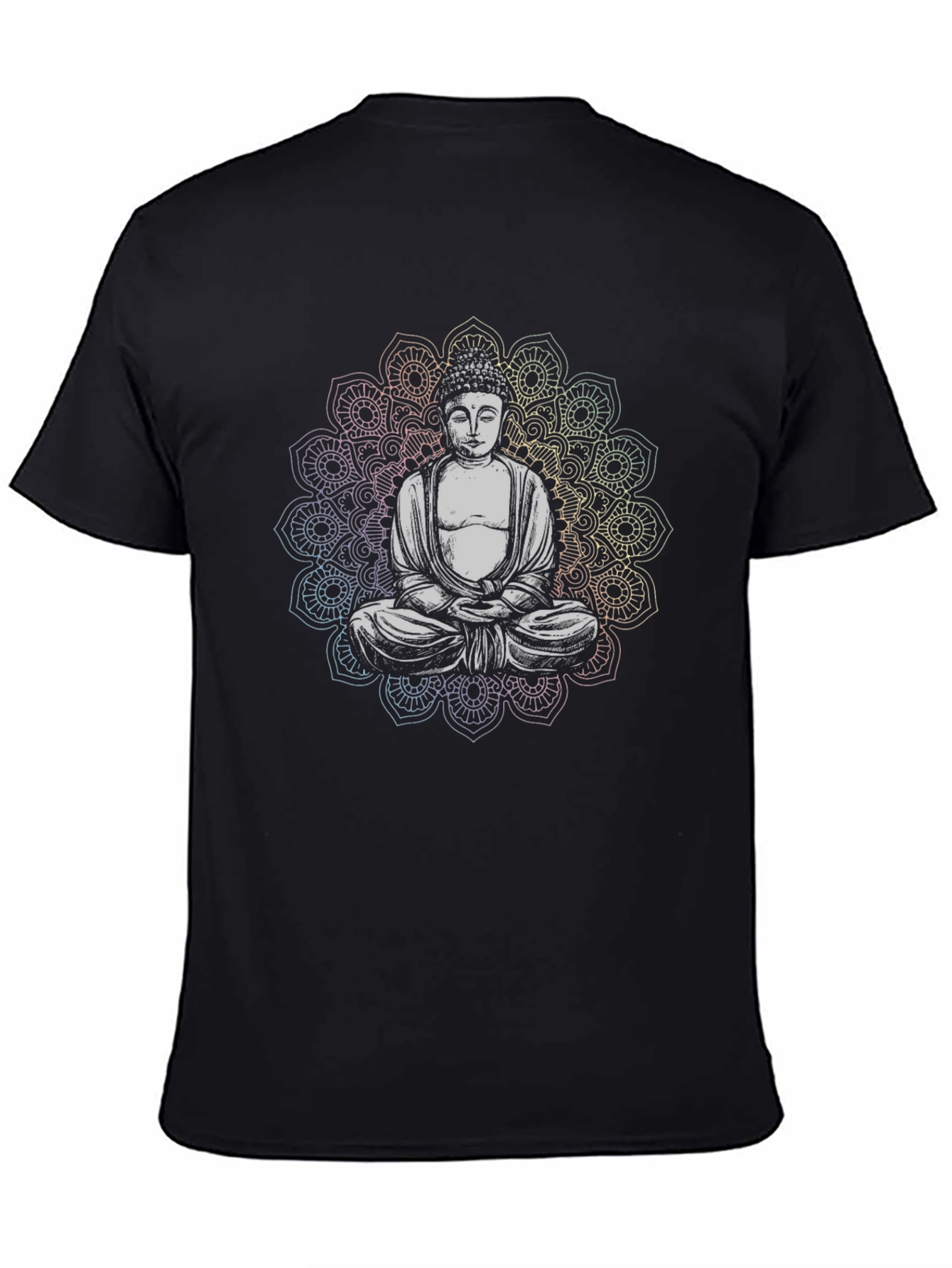 Buddha Mandala Graphic Black T-Shirt