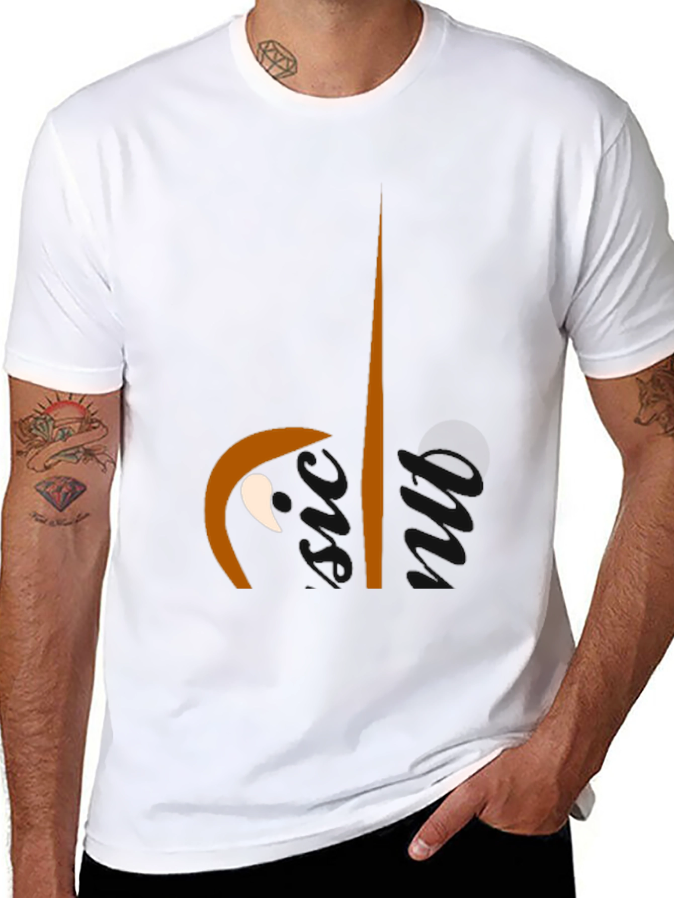 Abstract Face Graphic Black Tee