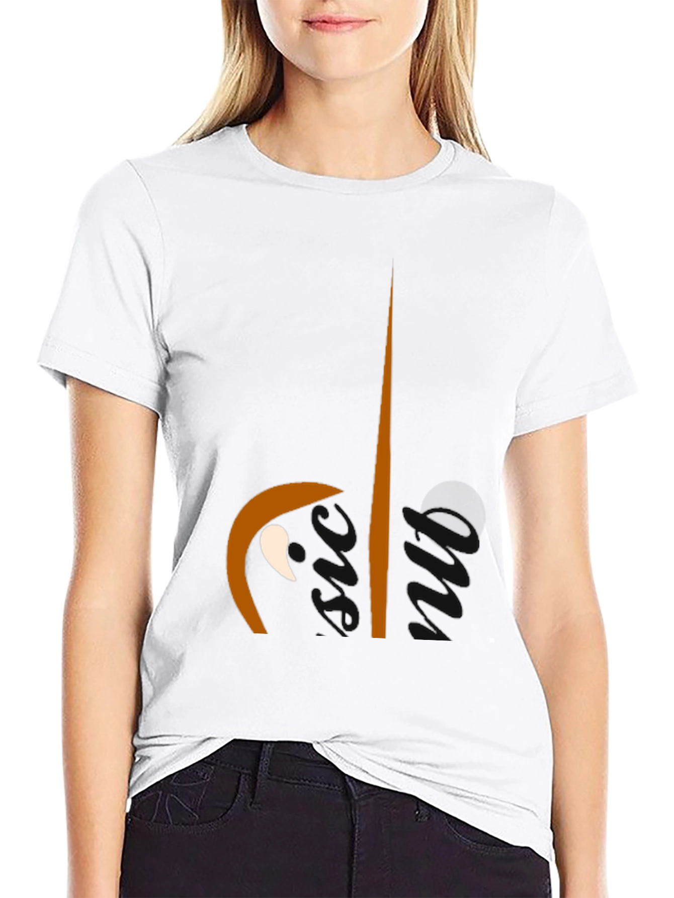 Abstract Face Graphic Black Tee