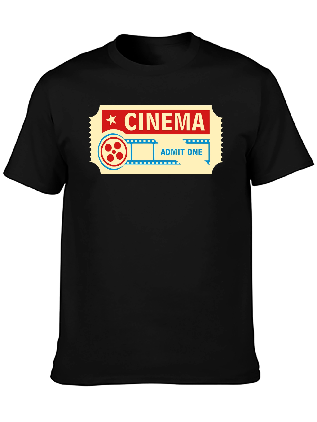Cinema Ticket Graphic Tee - Retro Movie Lover Shirt