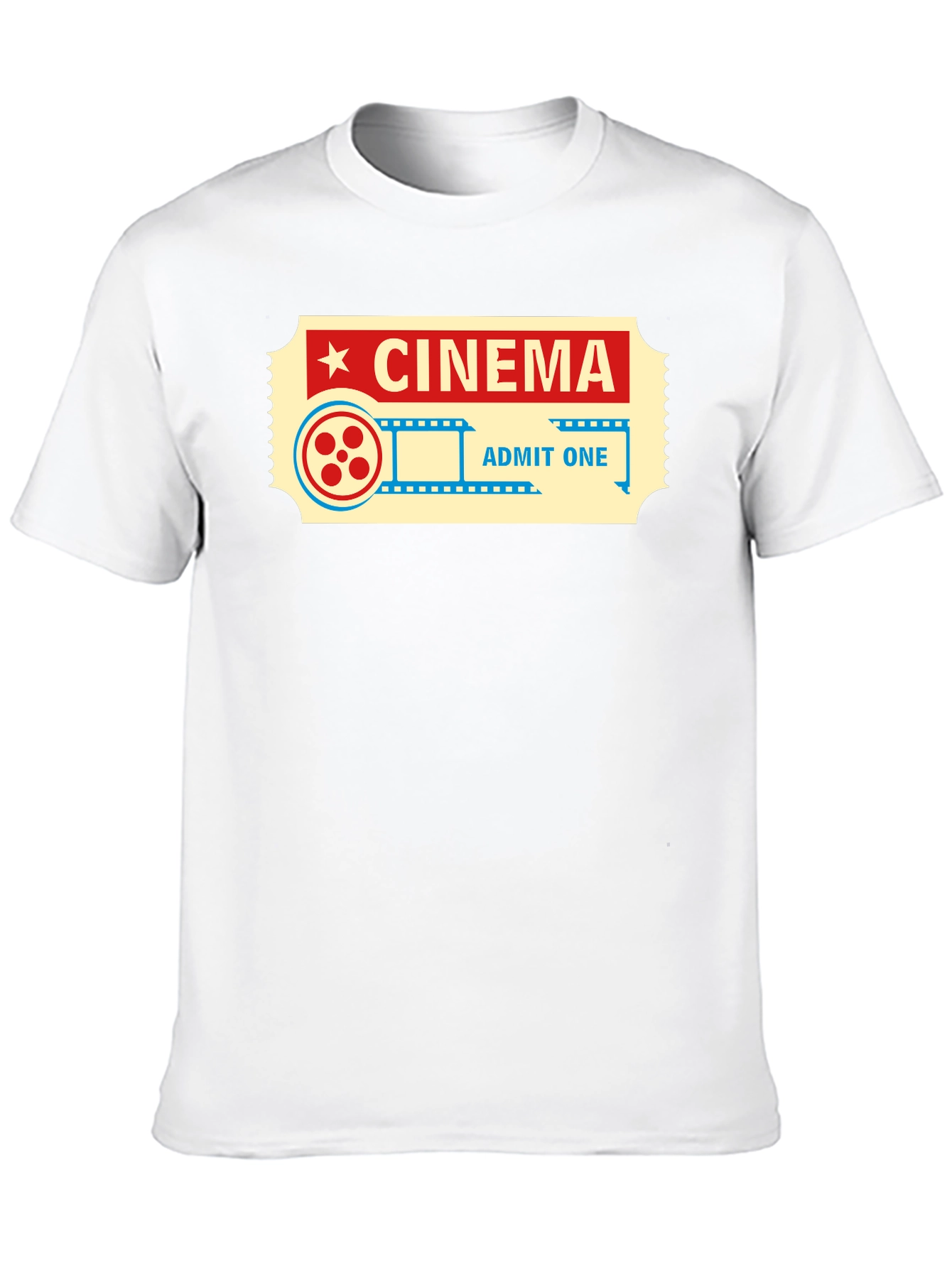 Cinema Ticket Graphic Tee - Retro Movie Lover Shirt