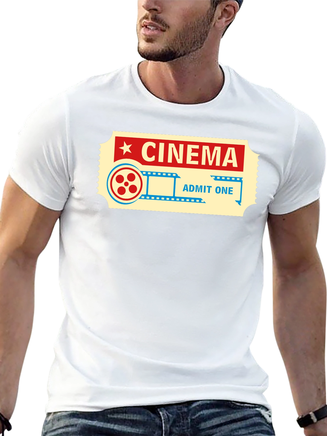Cinema Ticket Graphic Tee - Retro Movie Lover Shirt