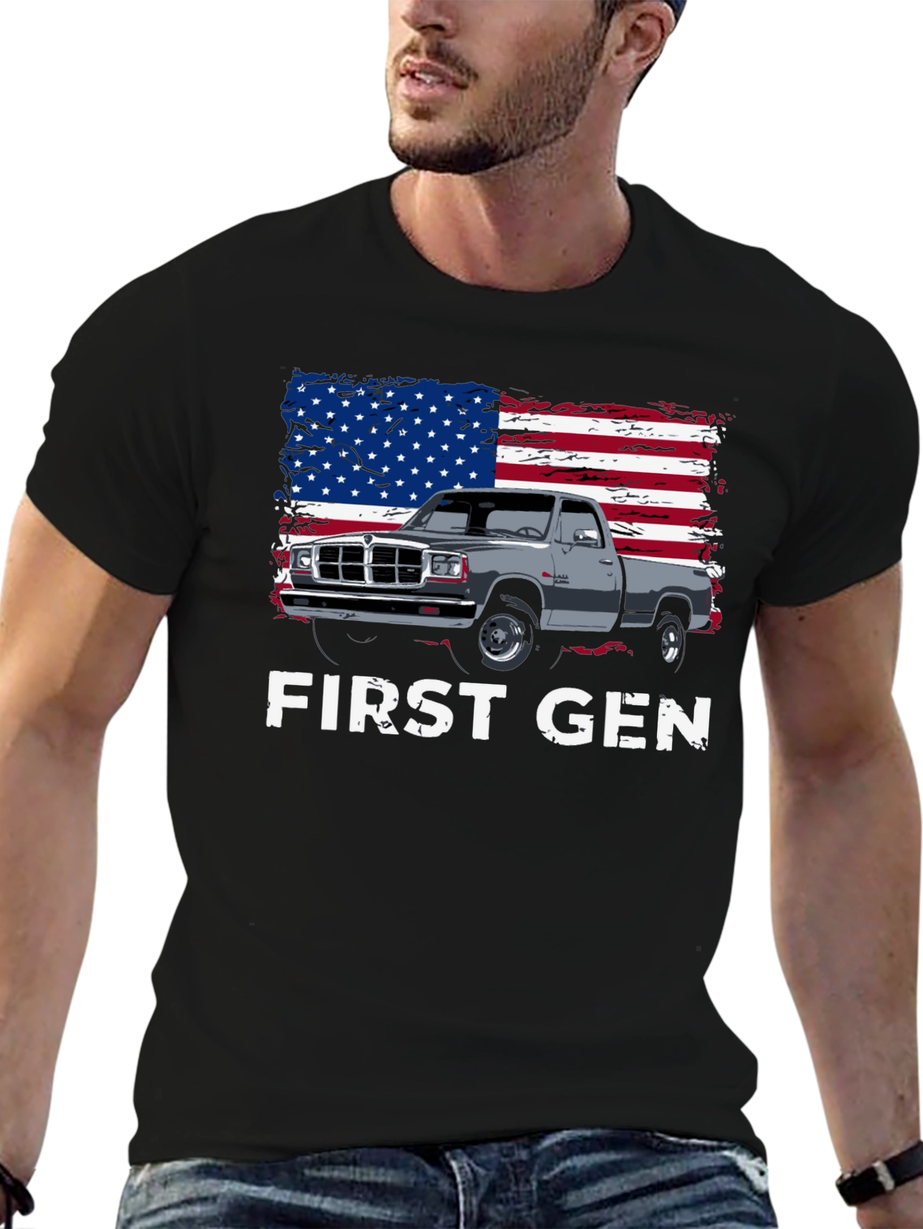 First Gen Truck American Flag Graphic T-Shirt