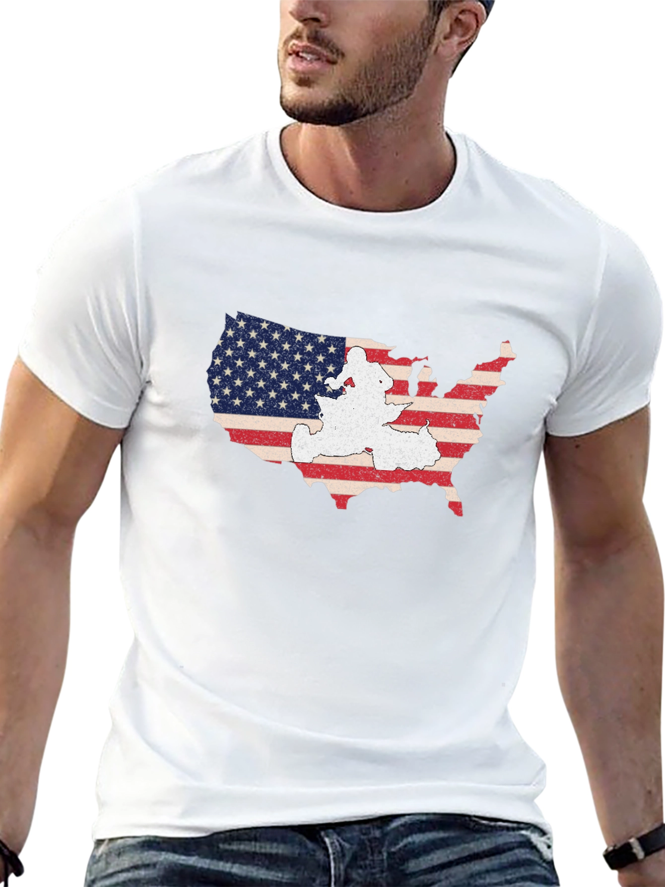 USA Map Graphic T-Shirt - Patriotic American Pride