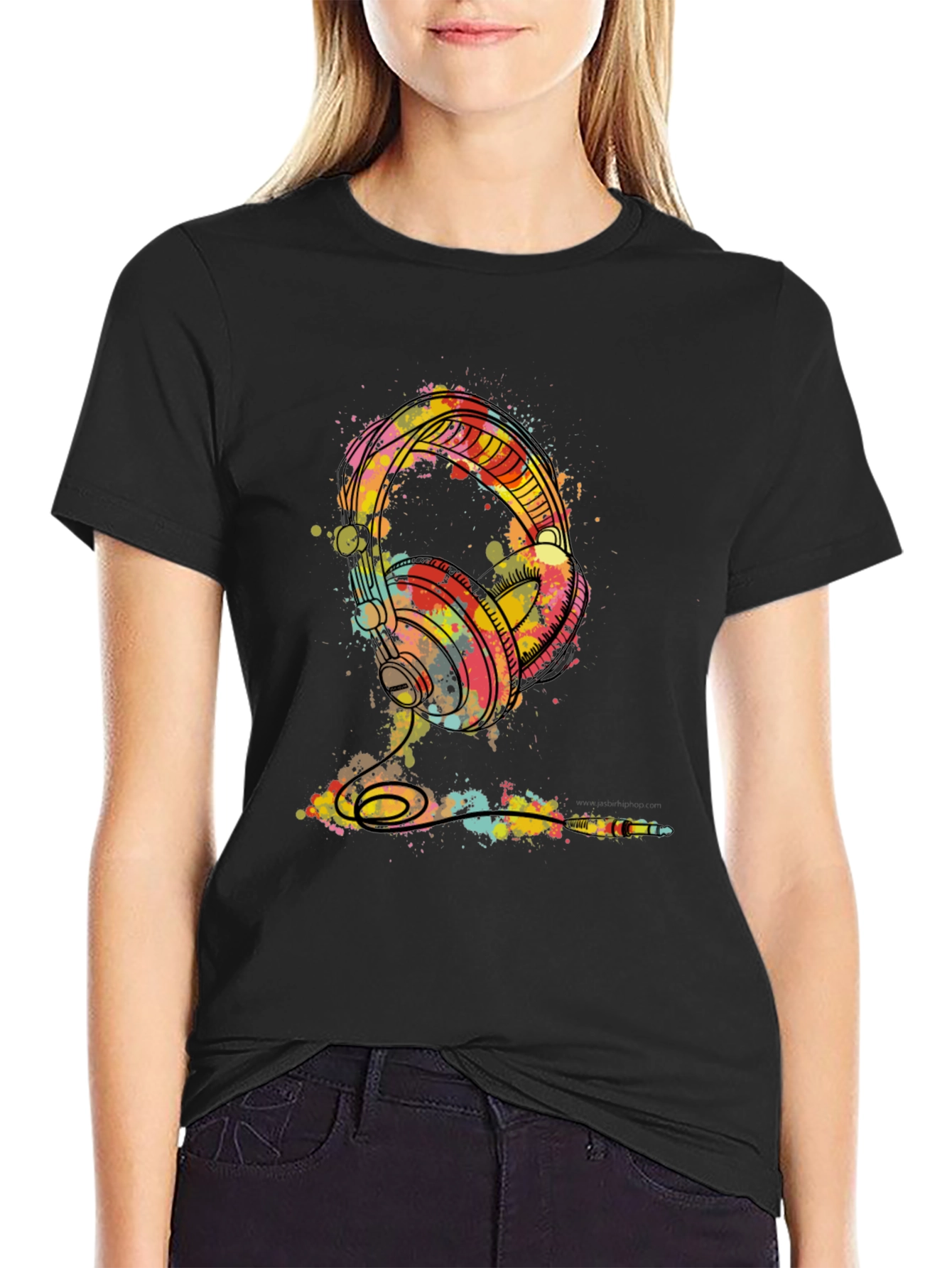 Watercolor Headphones Graphic Tee