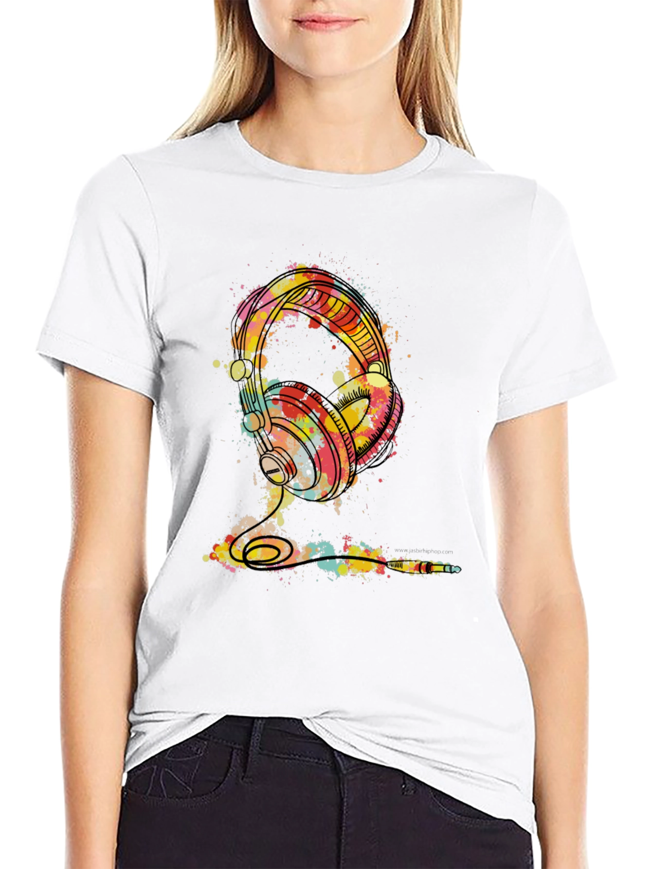 Watercolor Headphones Graphic Tee