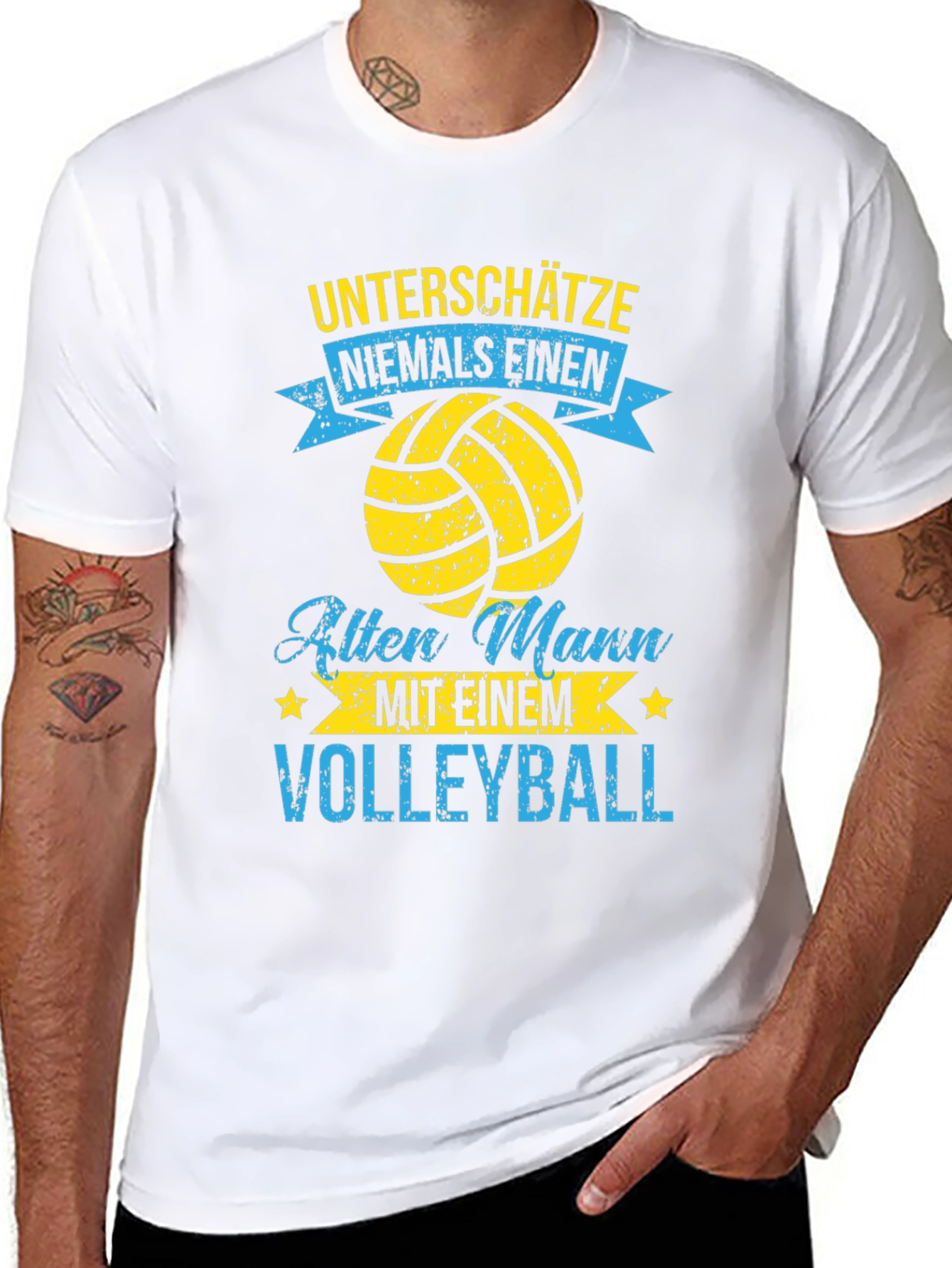 Volleyball Old Man T-Shirt - Funny Graphic Tee