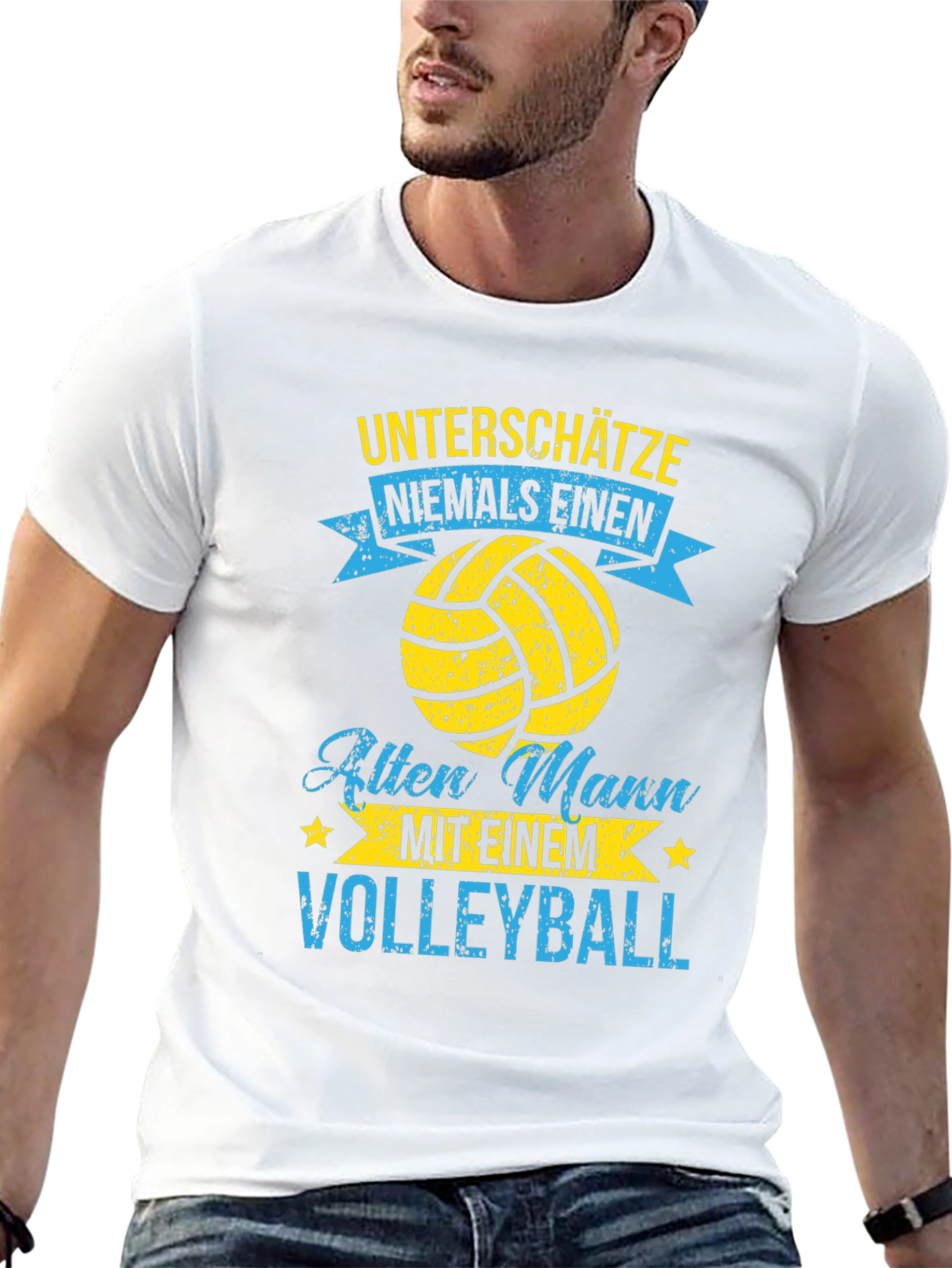 Volleyball Old Man T-Shirt - Funny Graphic Tee