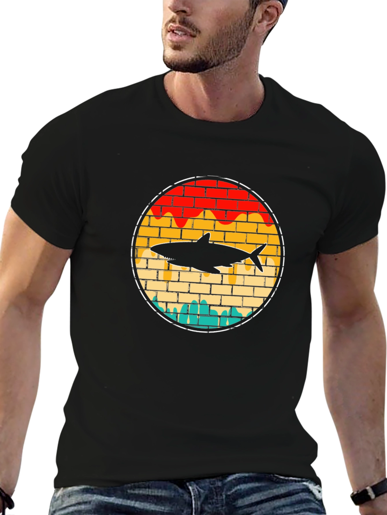 Retro Shark Brick T-Shirt