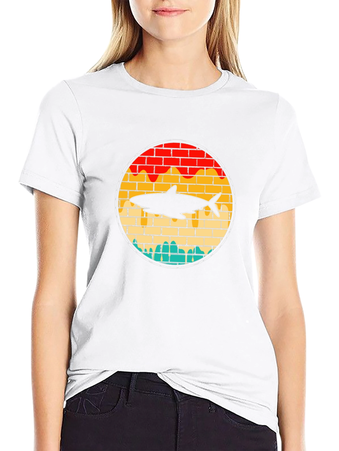 Retro Shark Brick T-Shirt