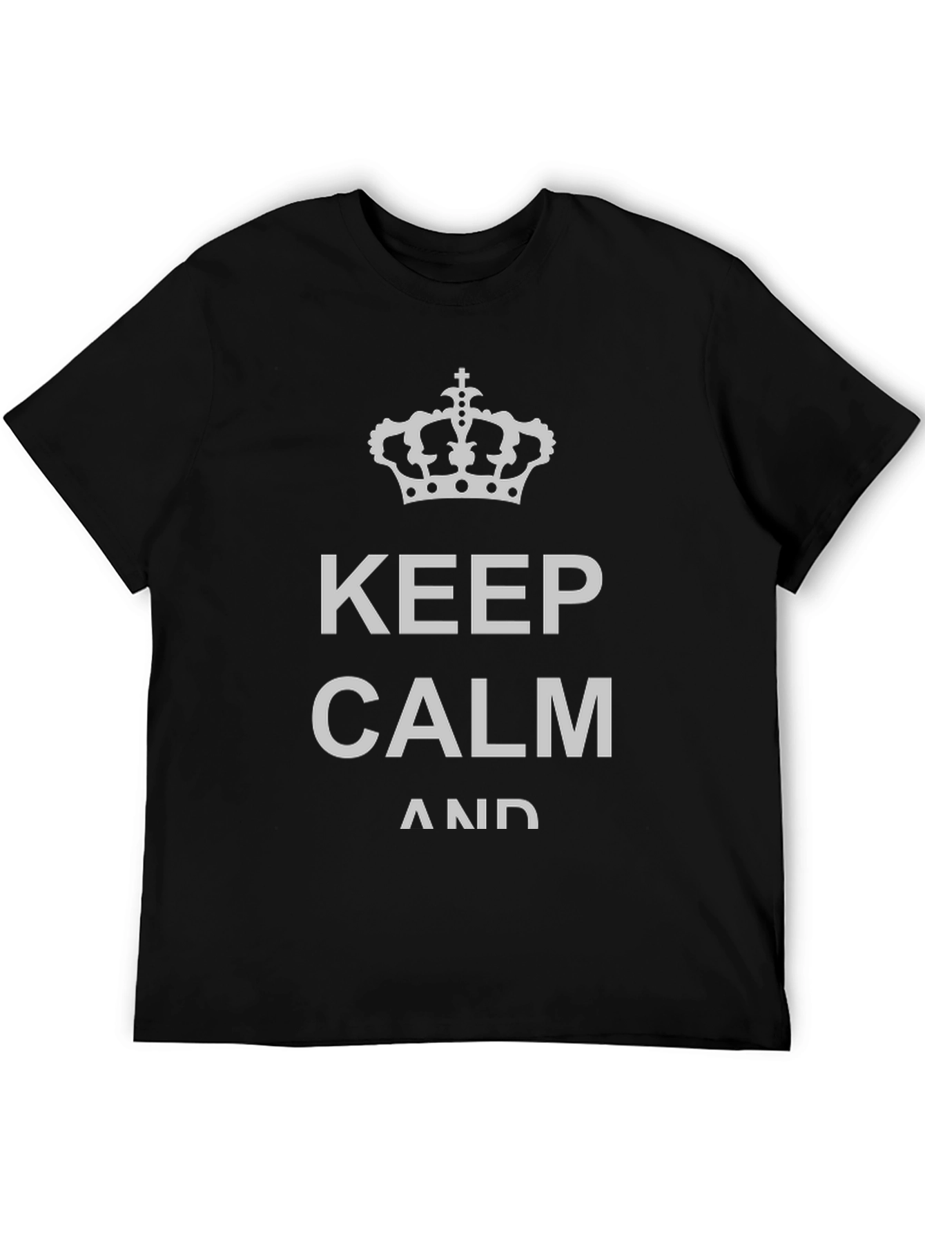 Keep Calm Graphic Tee - Black Cotton T-Shirt