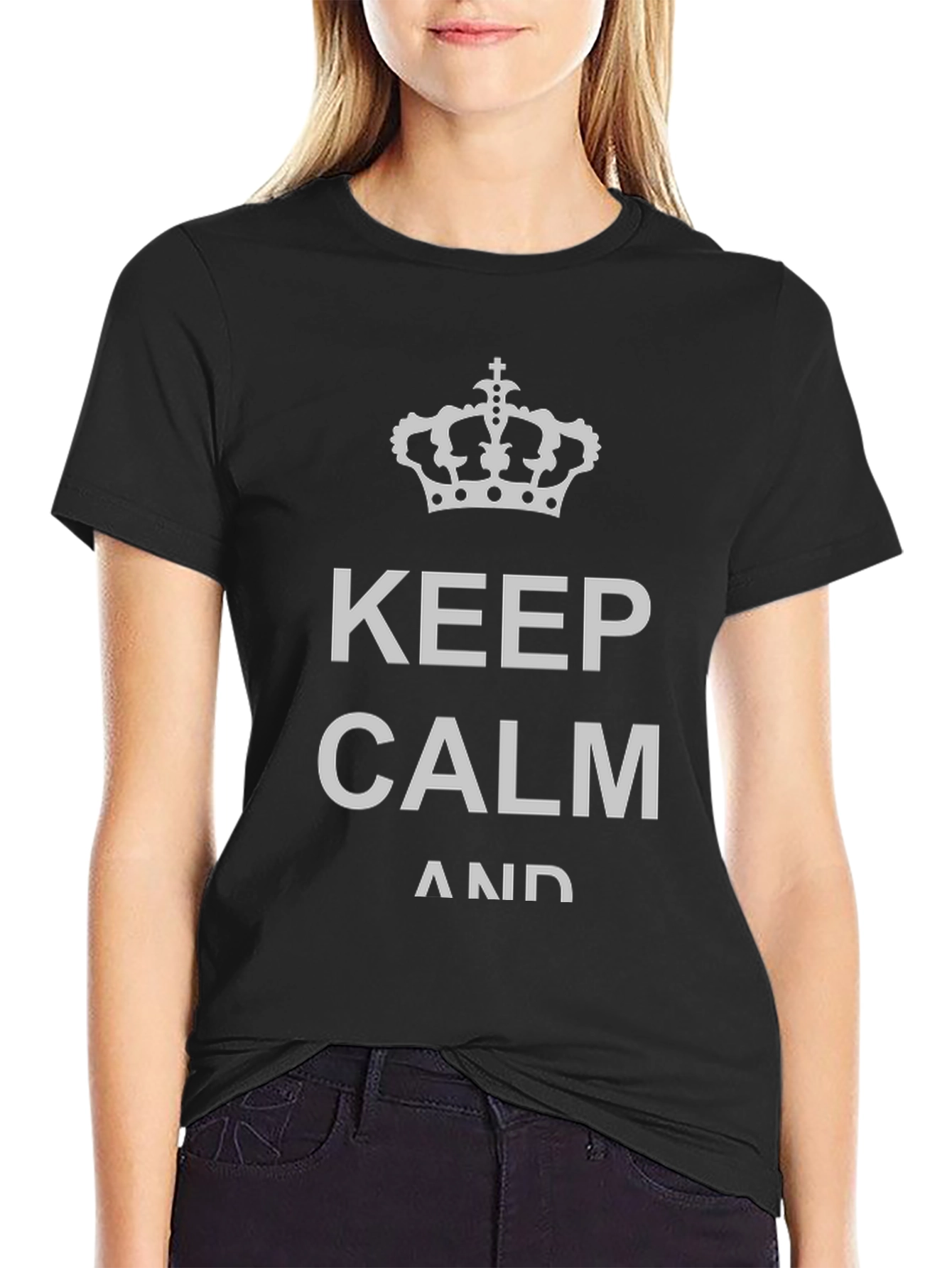 Keep Calm Graphic Tee - Black Cotton T-Shirt