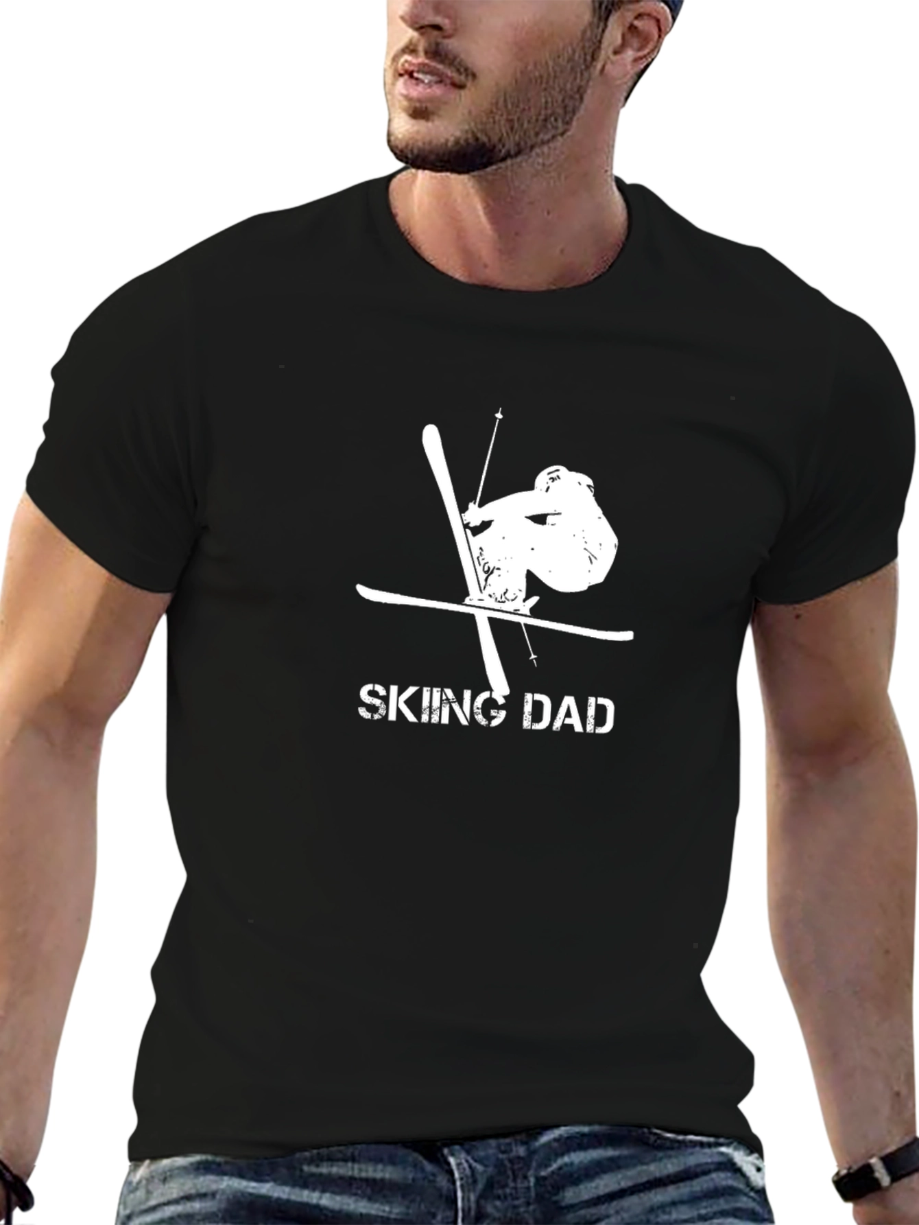 Skiing Dad Graphic T-Shirt - Perfect Gift