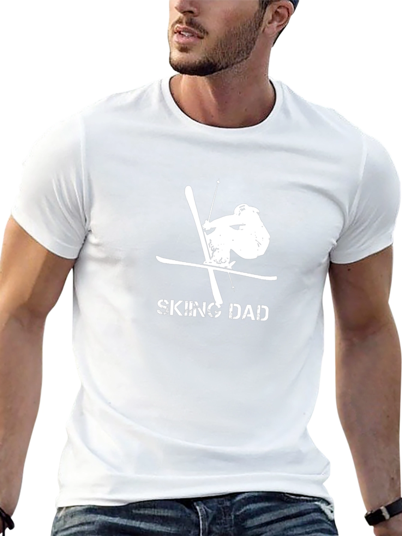 Skiing Dad Graphic T-Shirt - Perfect Gift