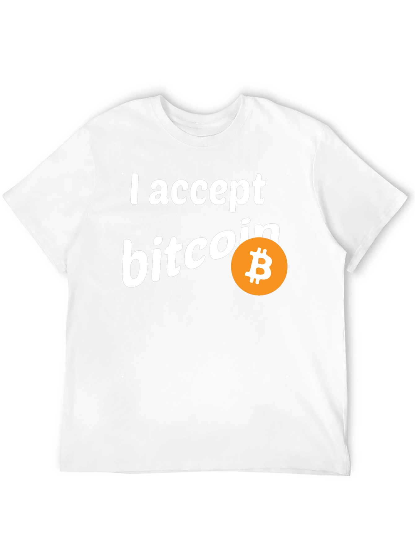 I Accept Bitcoin Black T-Shirt Crypto Currency Tee