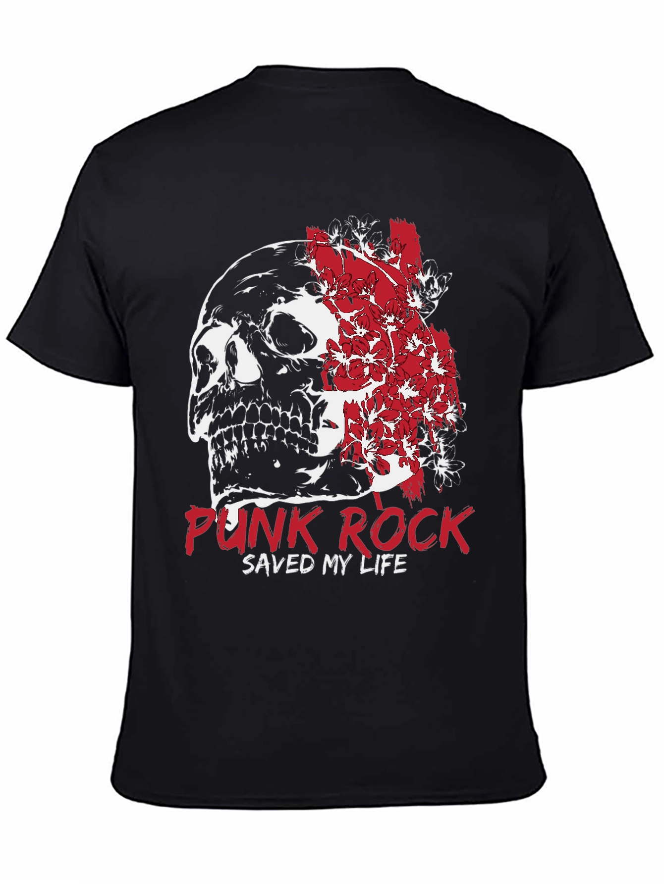Punk Rock Skull Graphic T-Shirt