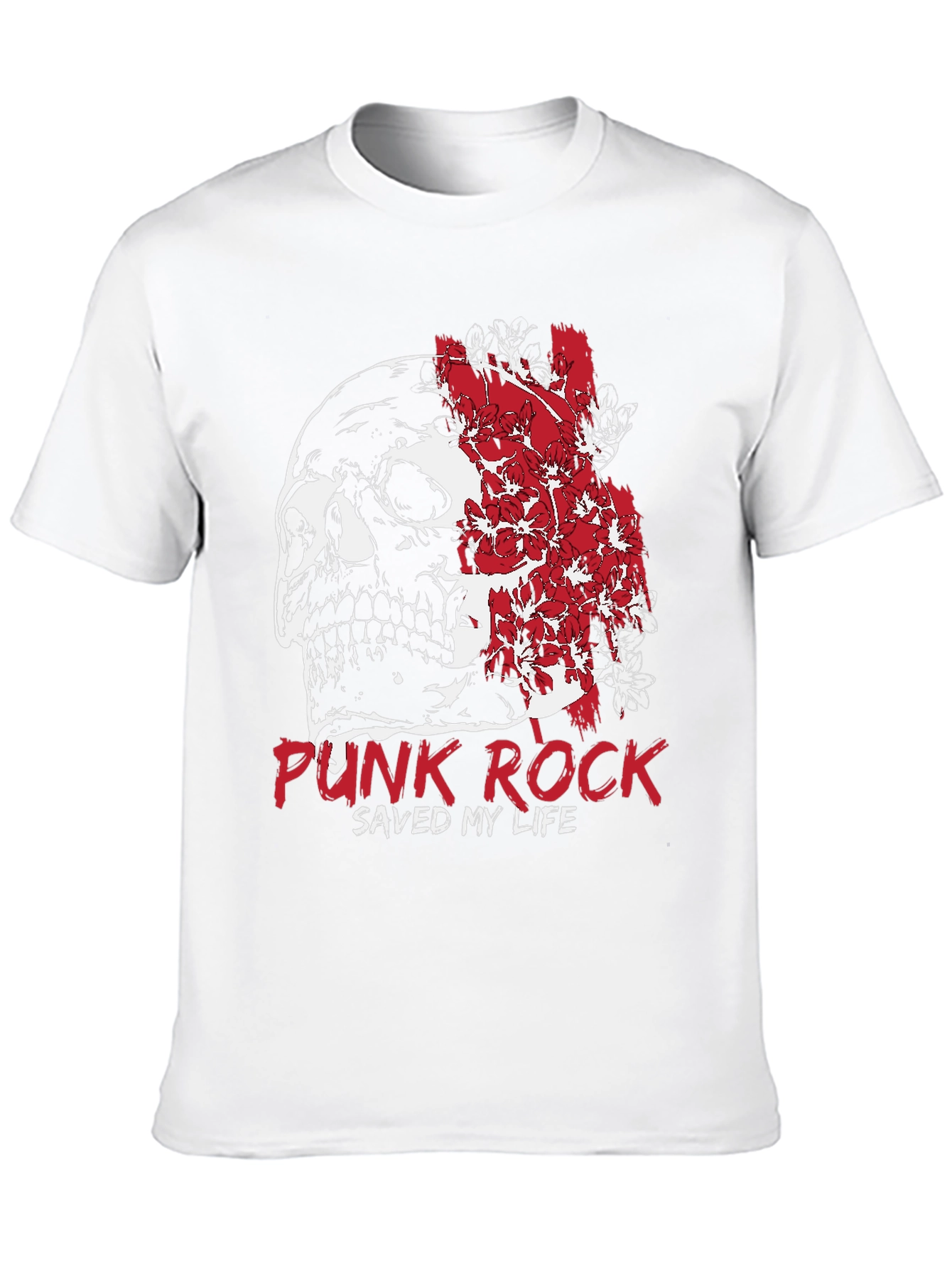 Punk Rock Skull Graphic T-Shirt