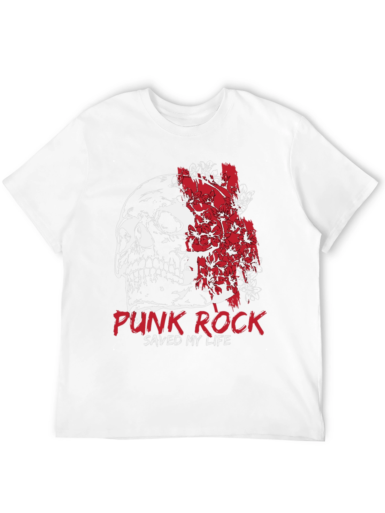 Punk Rock Skull Graphic T-Shirt