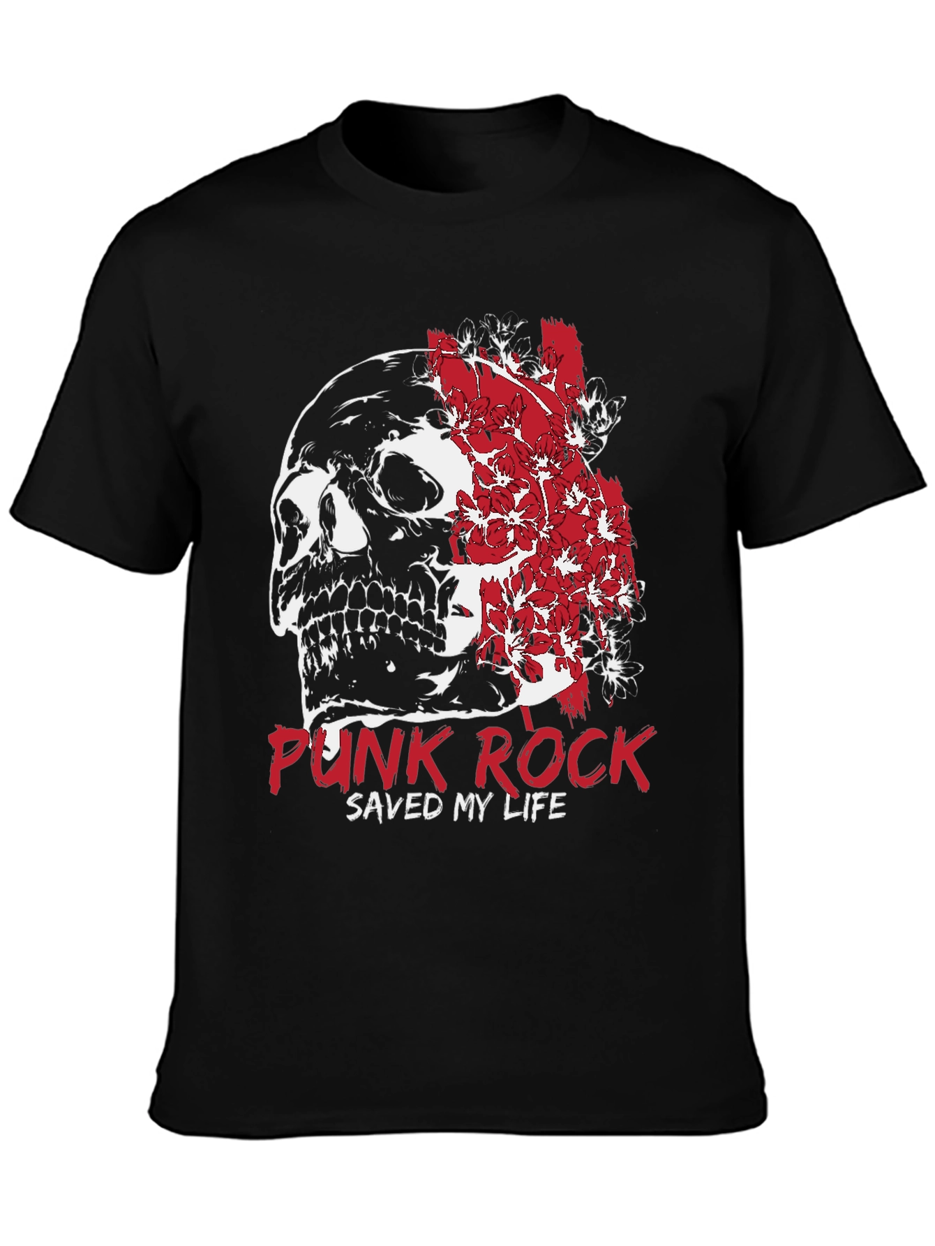 Punk Rock Skull Graphic T-Shirt
