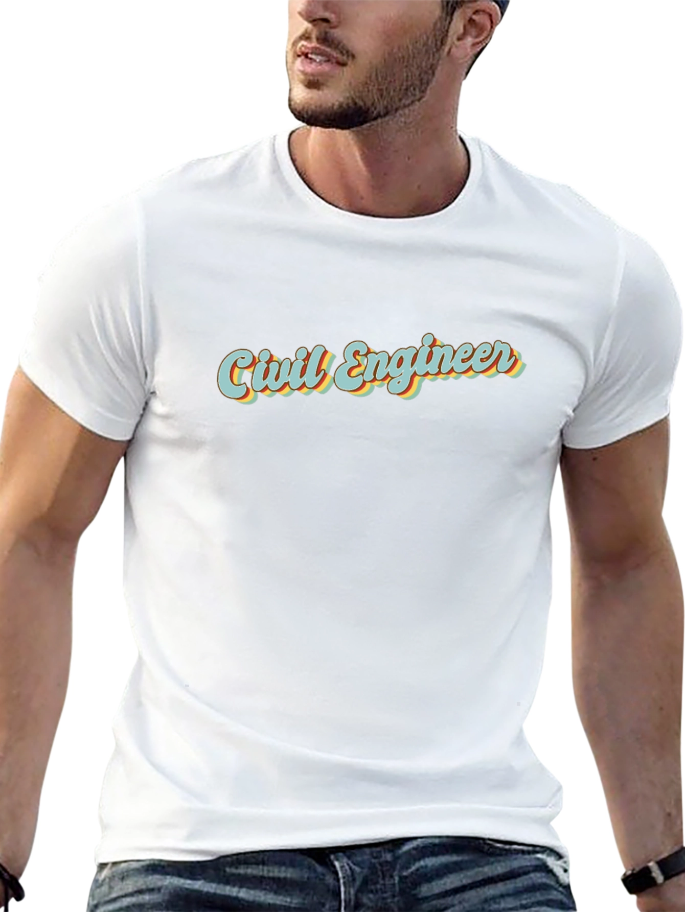 Civil Engineer Retro Graphic Tee - Black
