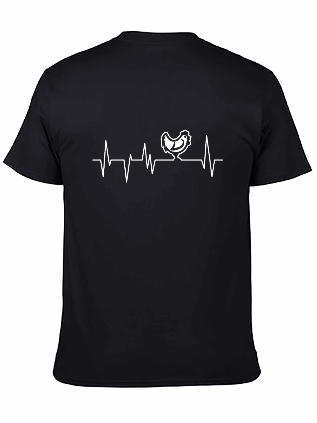 Chicken Heartbeat T-Shirt - Black