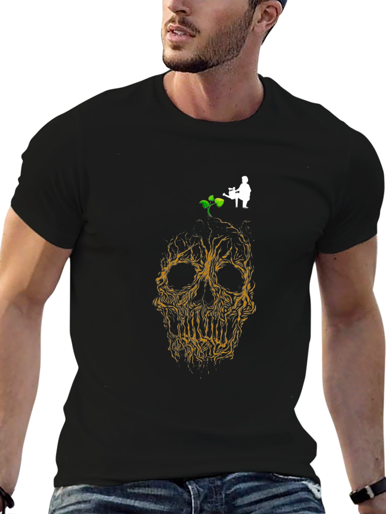 Skull & Sprout Graphic Tee - Mens Black T-Shirt