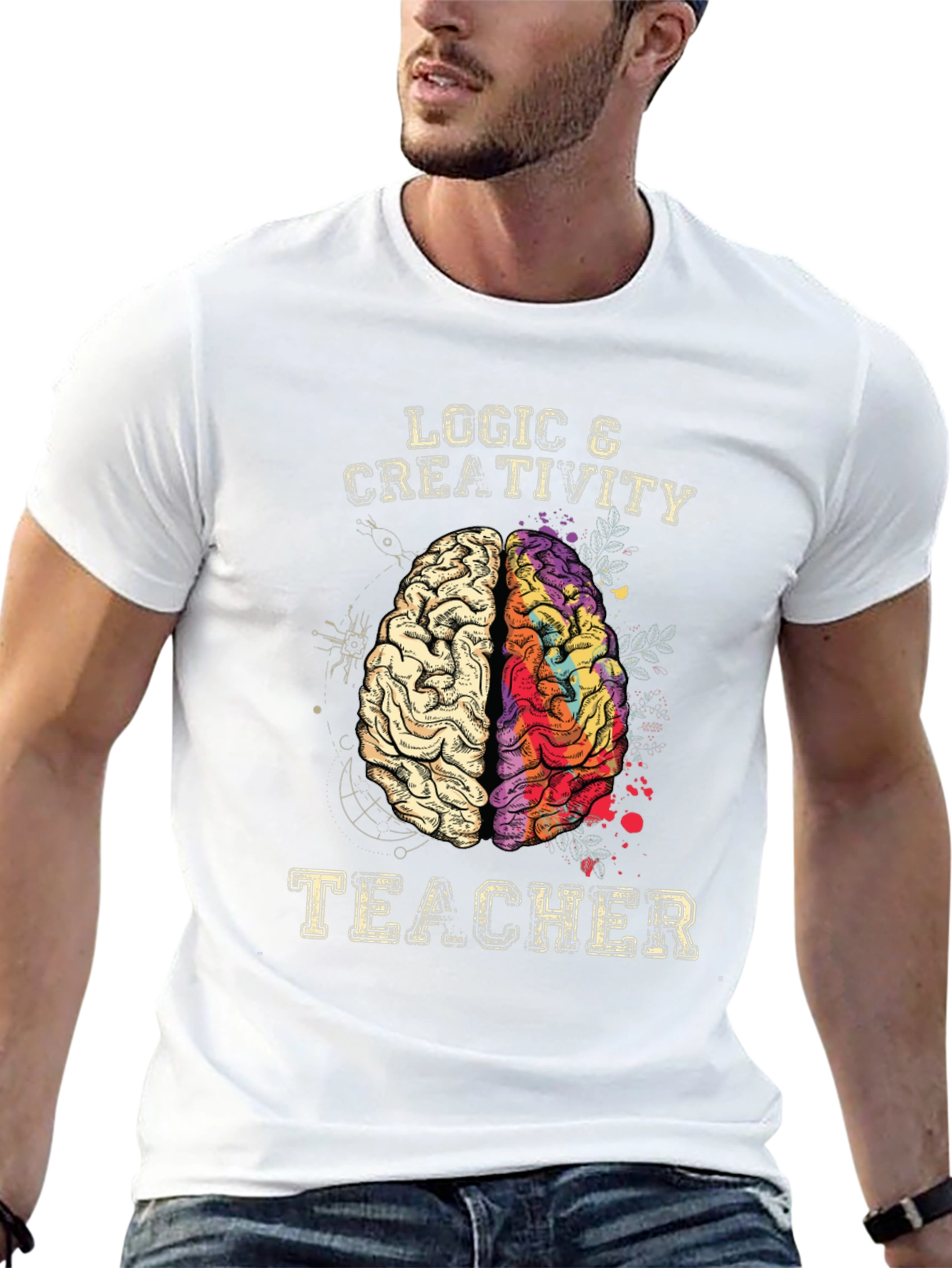 Logic & Creativity Teacher Brain T-Shirt