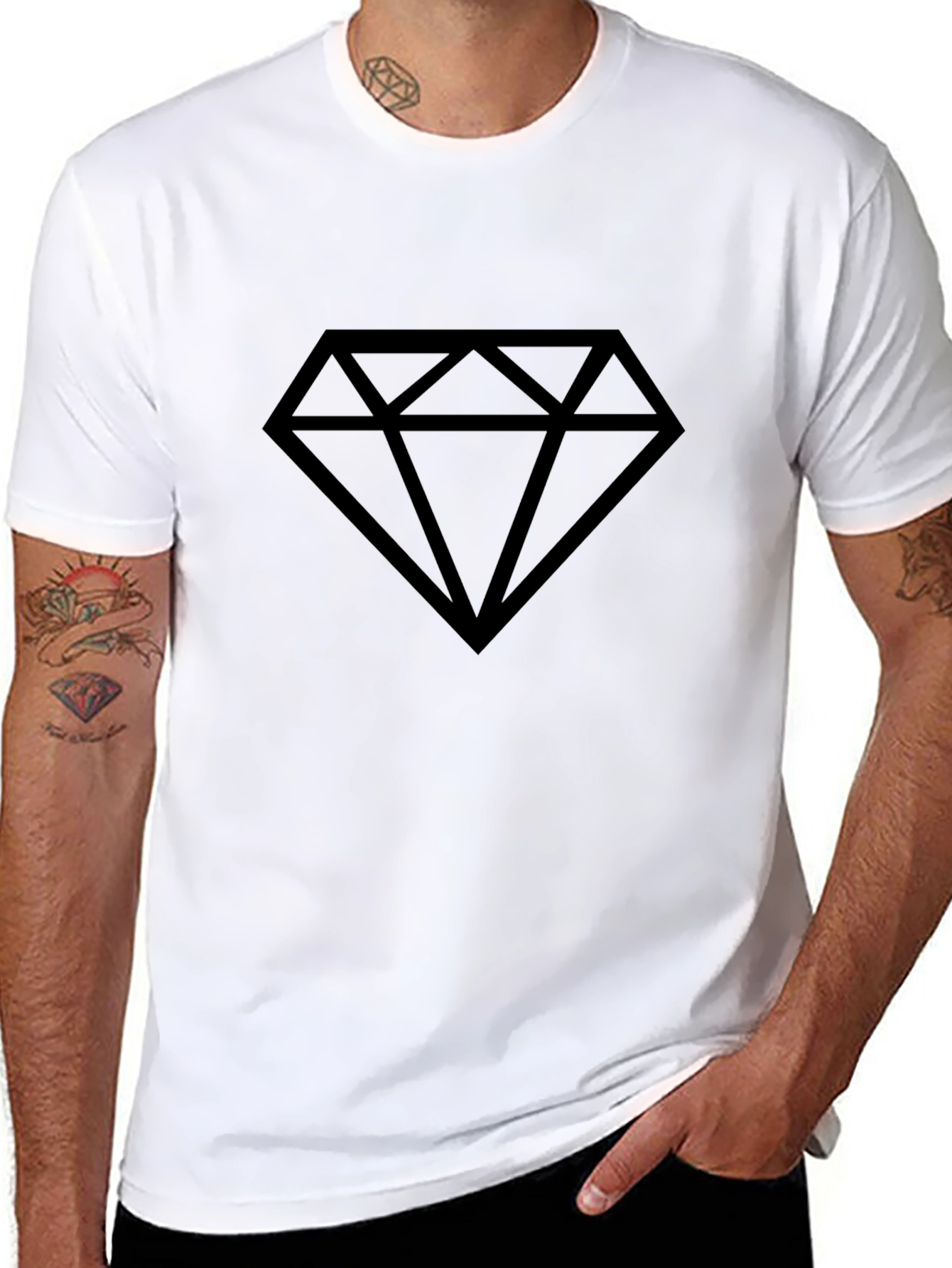 Diamond Graphic Black T-Shirt - Stylish Casual Wear
