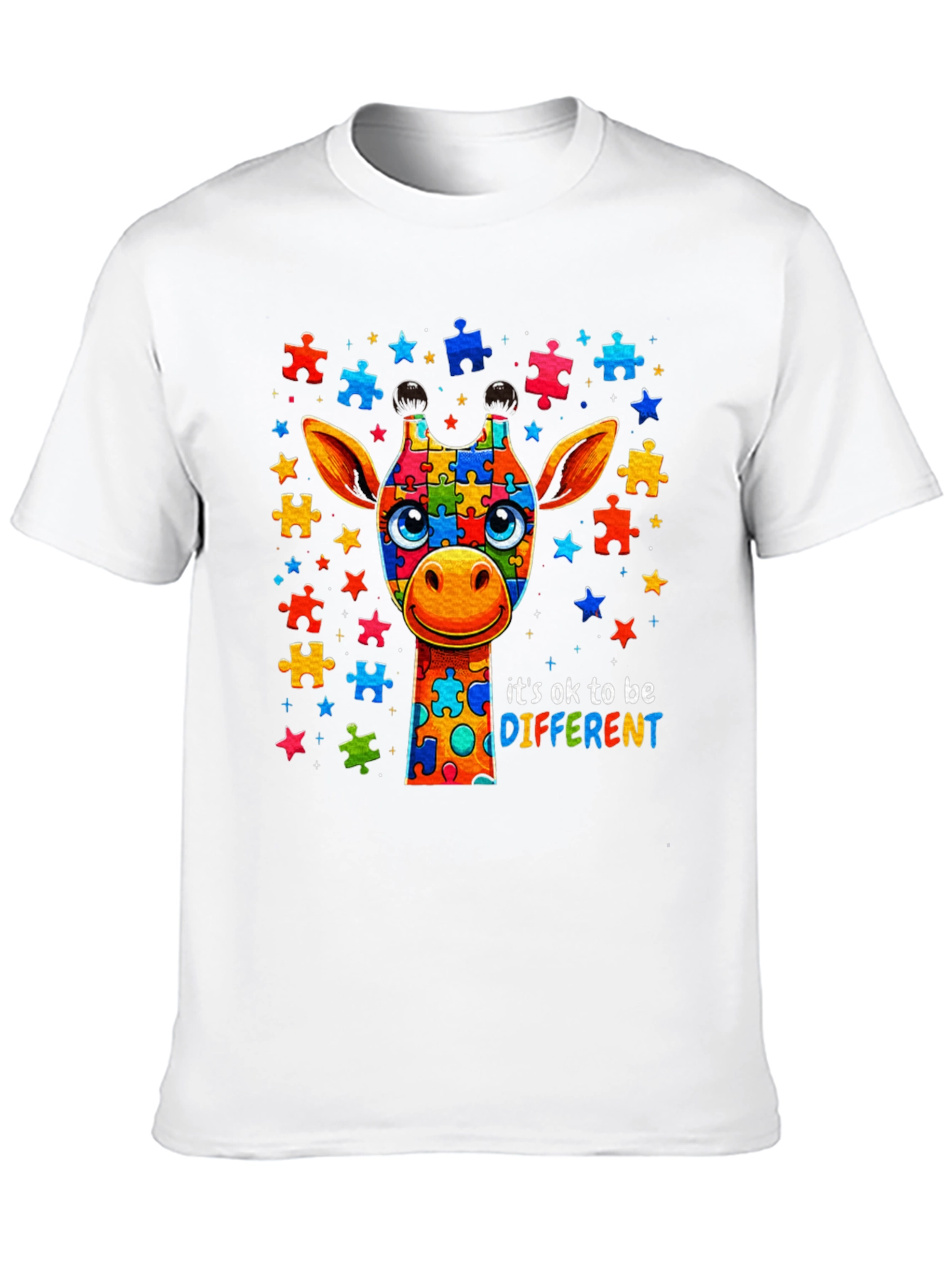 Autism Awareness Giraffe Puzzle Piece T-Shirt