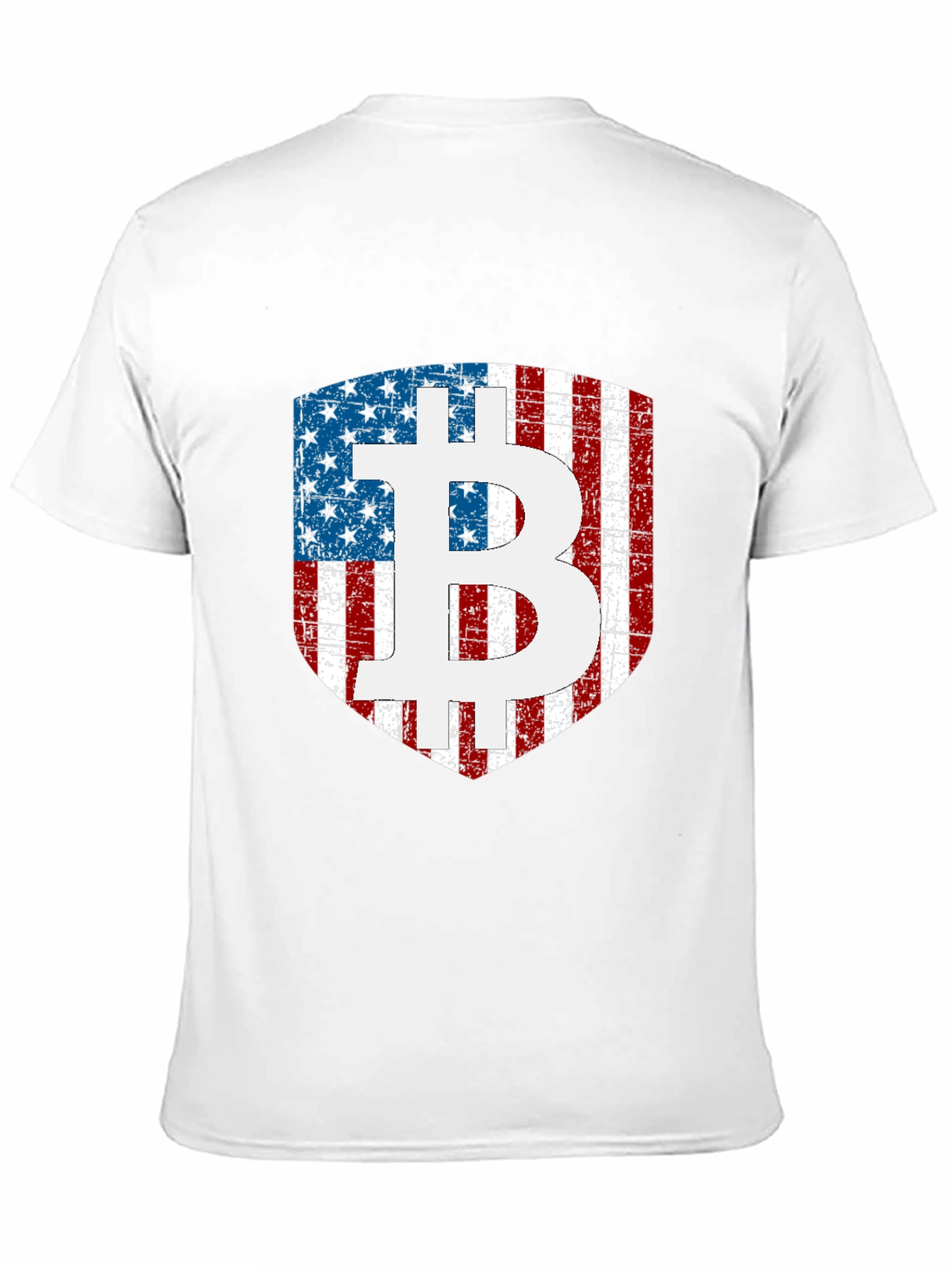 Bitcoin USA Flag Shield Graphic T-Shirt