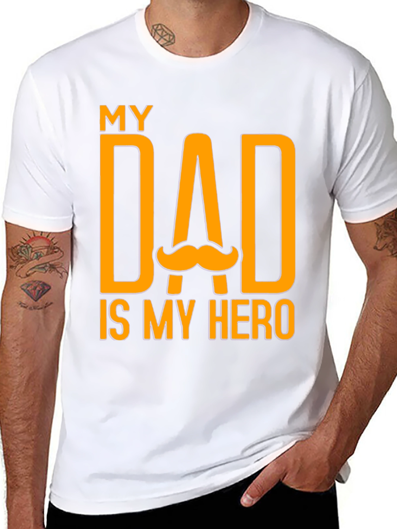 My Dad Is My Hero Black T-Shirt