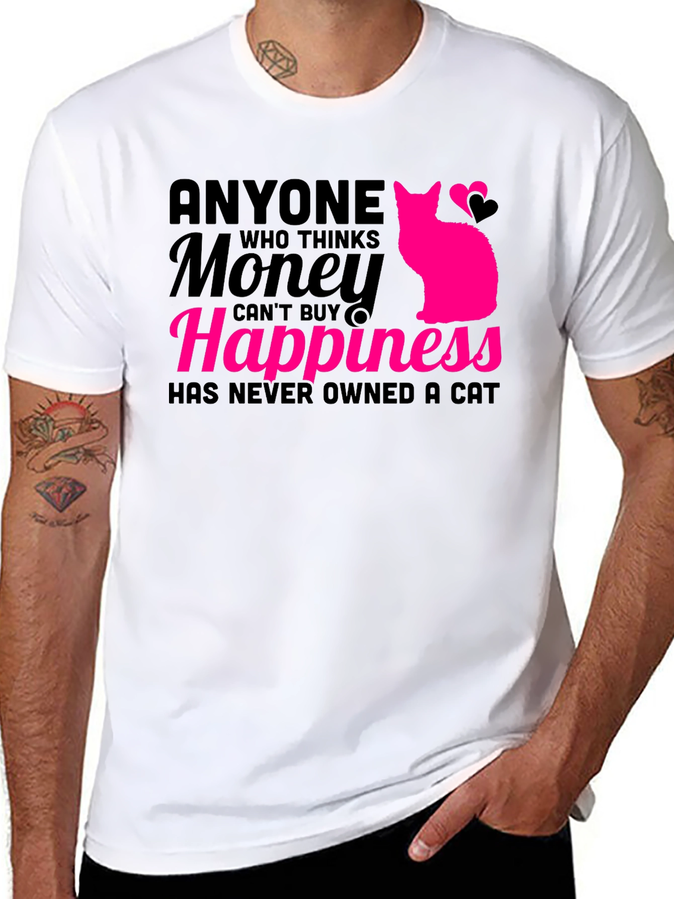 Money Cant Buy Happiness Cat T-Shirt
