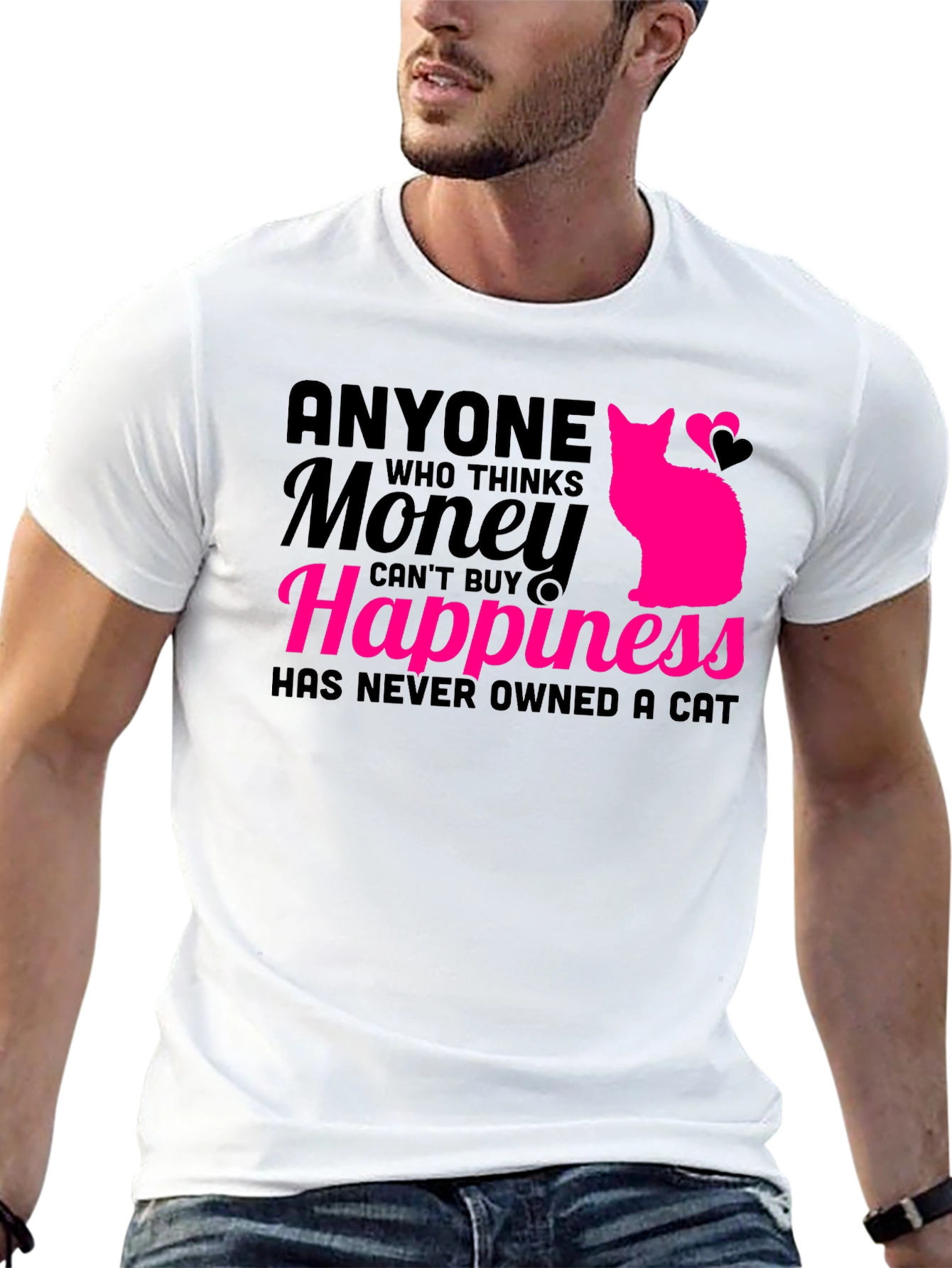 Money Cant Buy Happiness Cat T-Shirt