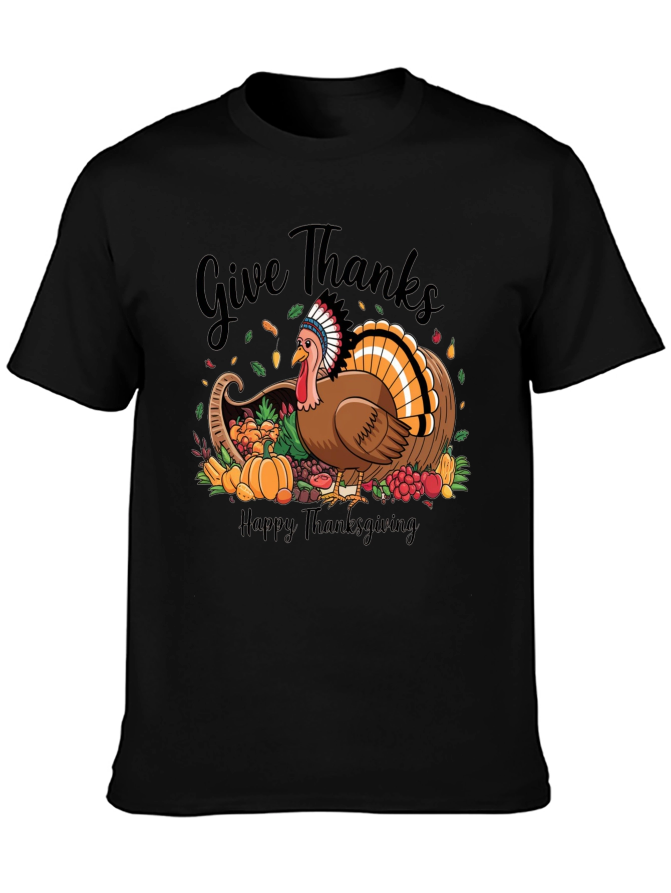 Give Thanks Thanksgiving Turkey T-Shirt