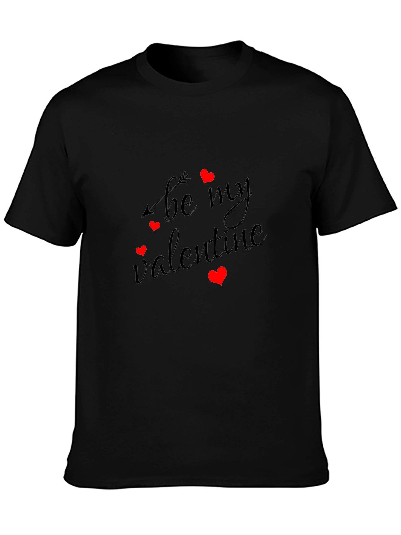 Be My Valentine T-Shirt - Black Heart Design
