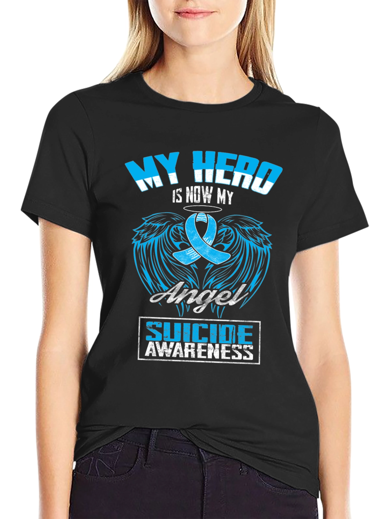 My Hero Is Now My Angel Suicide Awareness T-Shirt