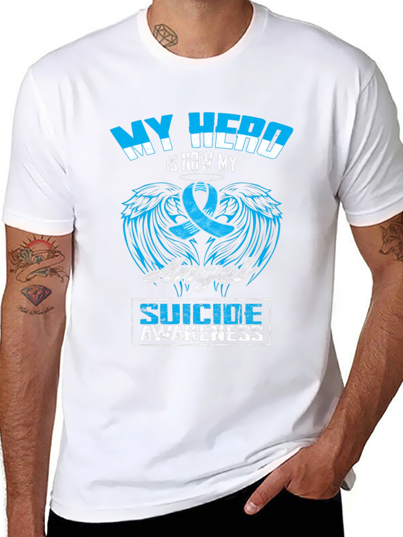 My Hero Is Now My Angel Suicide Awareness T-Shirt
