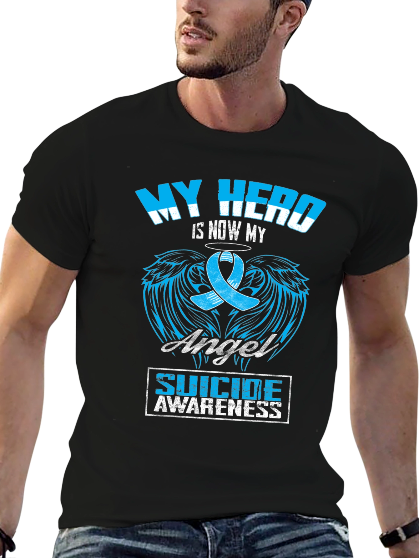 My Hero Is Now My Angel Suicide Awareness T-Shirt