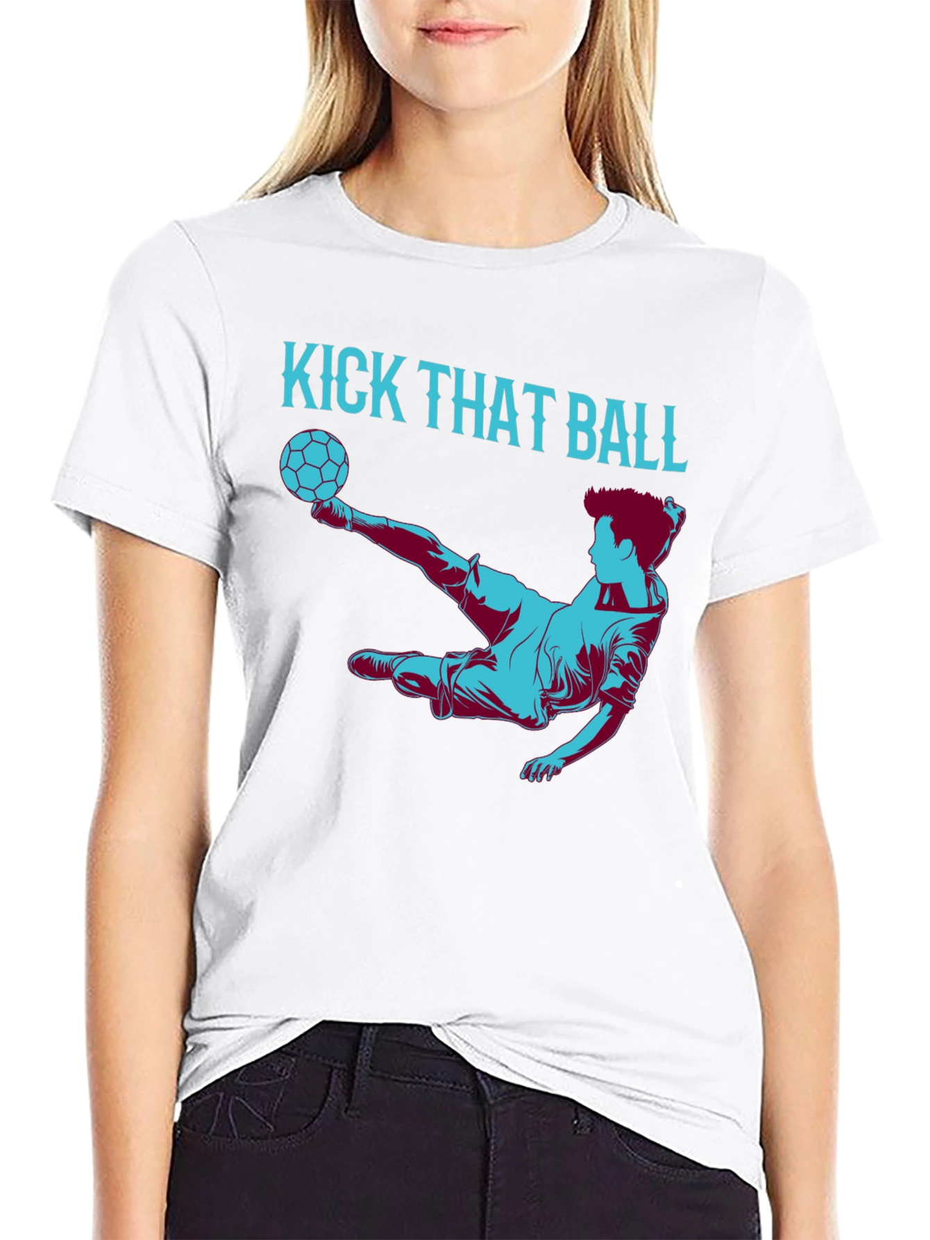 Kick That Ball Graphic Tee - Soccer Fan T-Shirt