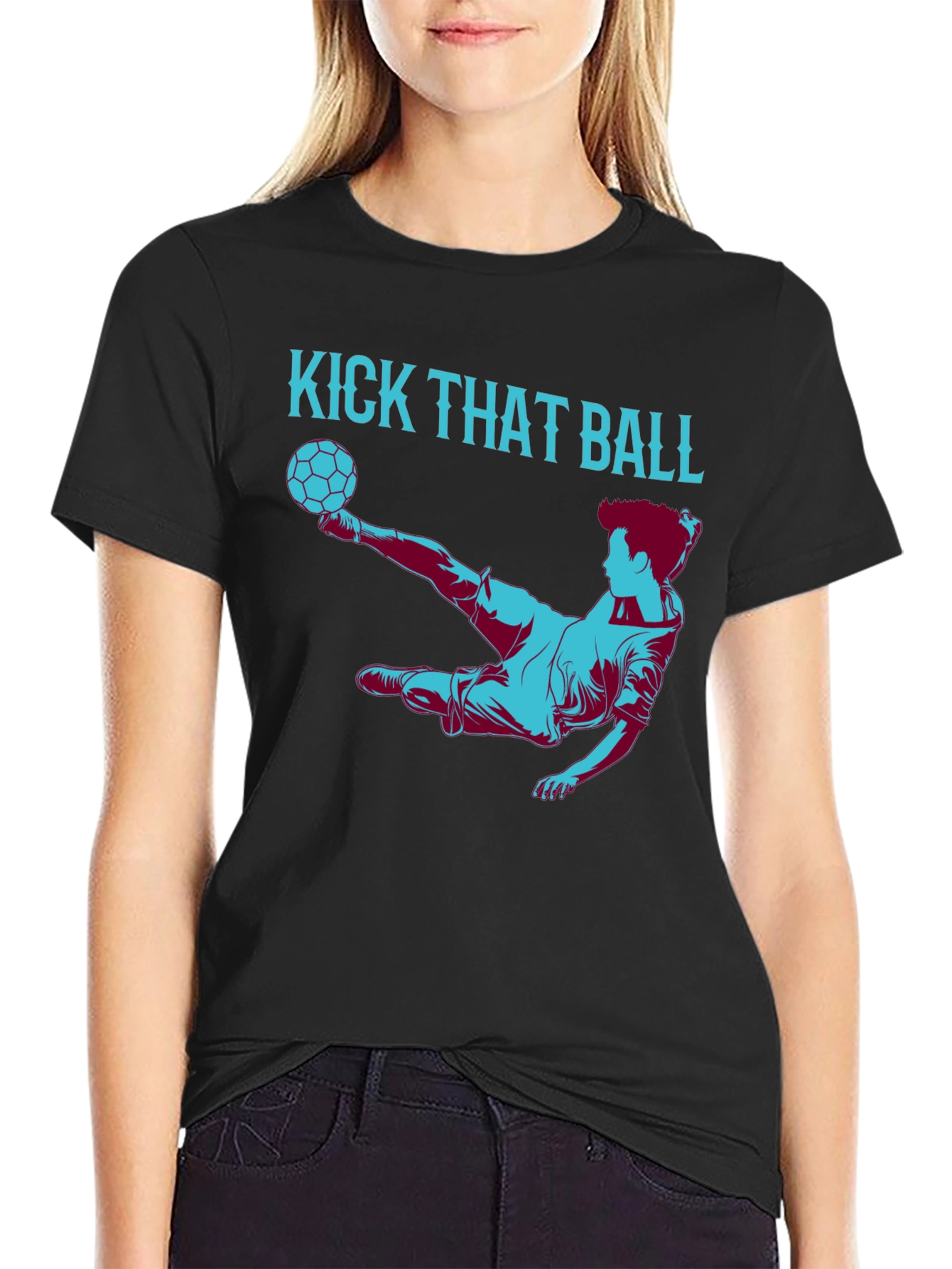 Kick That Ball Graphic Tee - Soccer Fan T-Shirt
